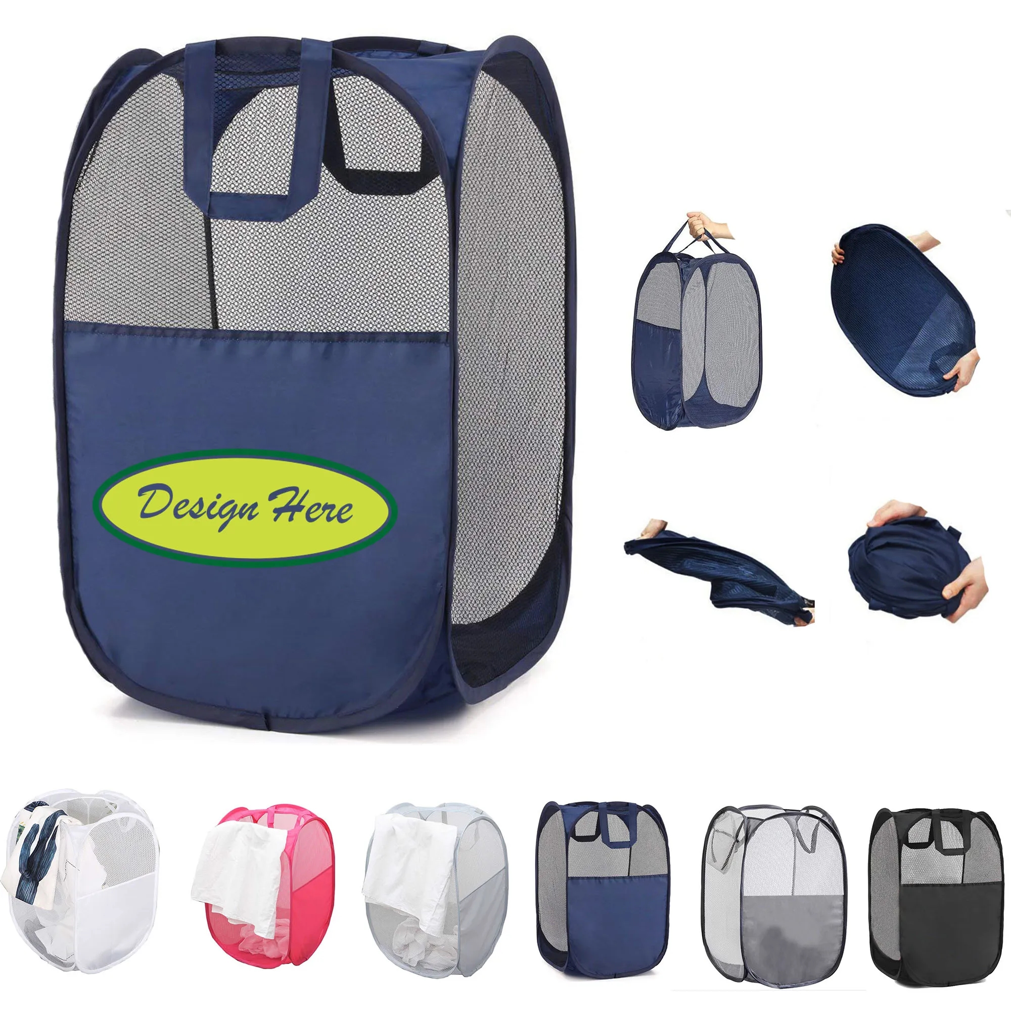 Durable Handle Collapsible Mesh Laundry Basket 18