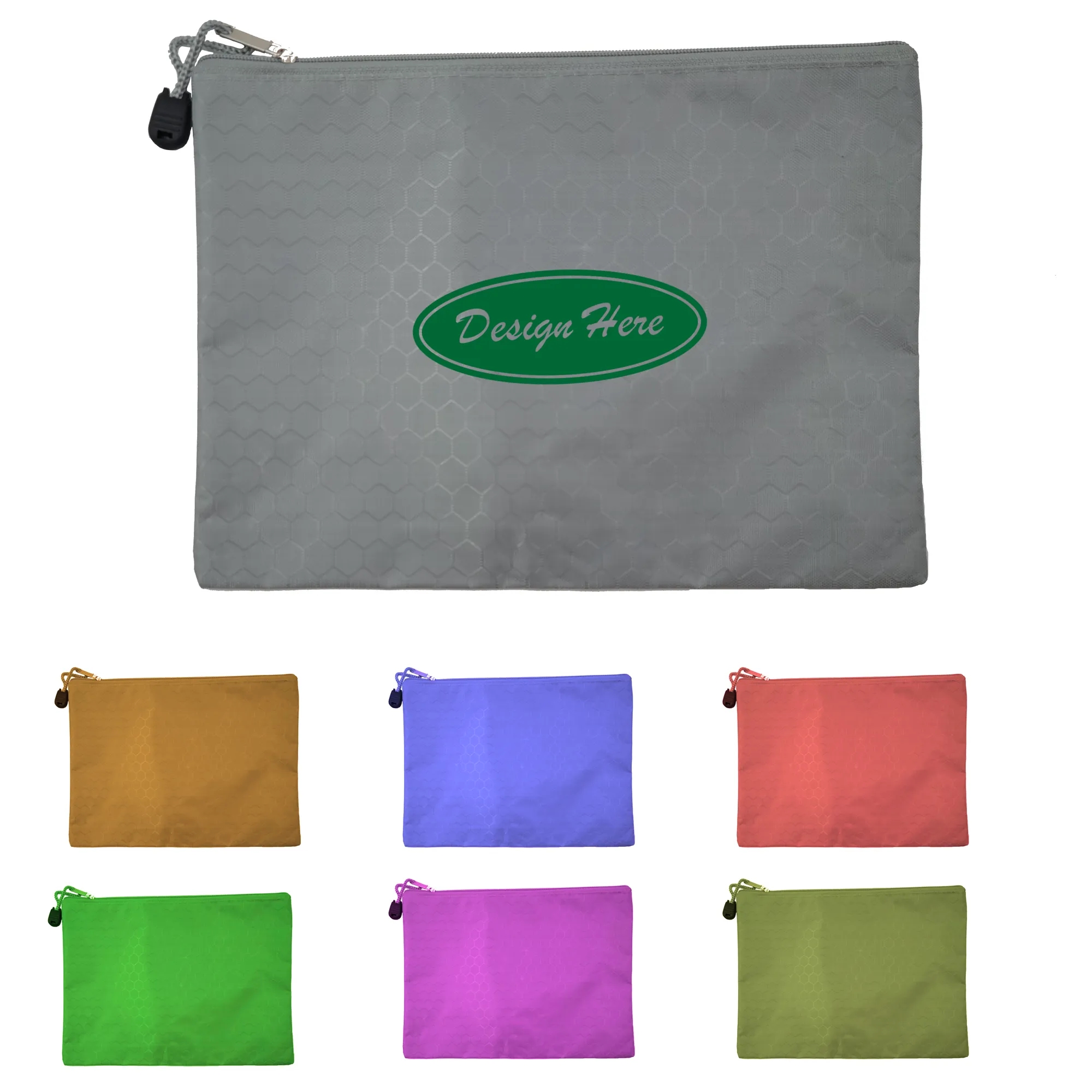 A4 Football Pattern Waterproof Zippered Document Pouch
