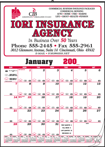 Style 75 Contractor #39 s Bid Twelve Sheet Calendar 0075 M Line