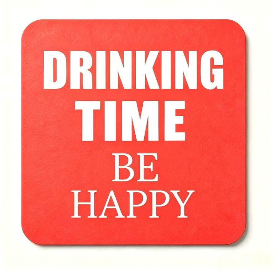 4"Square Absorbent Offset Paper Drink Coasters — 59pt Thick