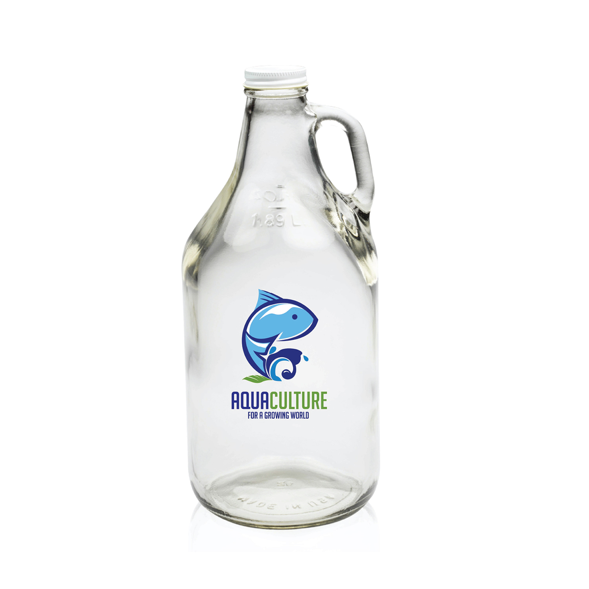 64 oz. Clear Glass Beer Growler (Full Color Imprint)