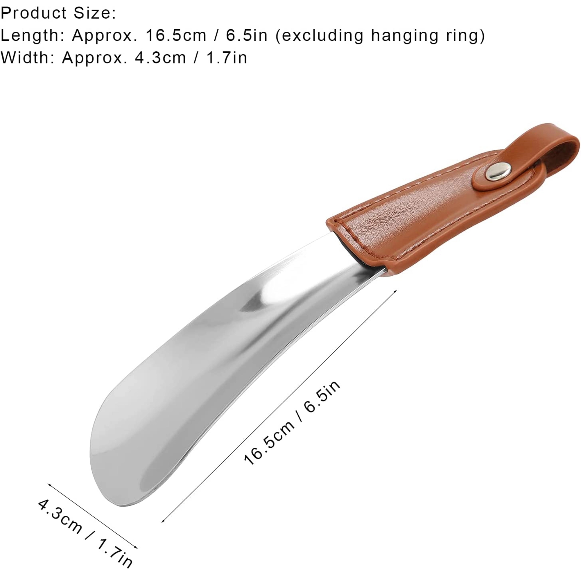 Protable Travel Shoe Horn with PU Leather Handle 7