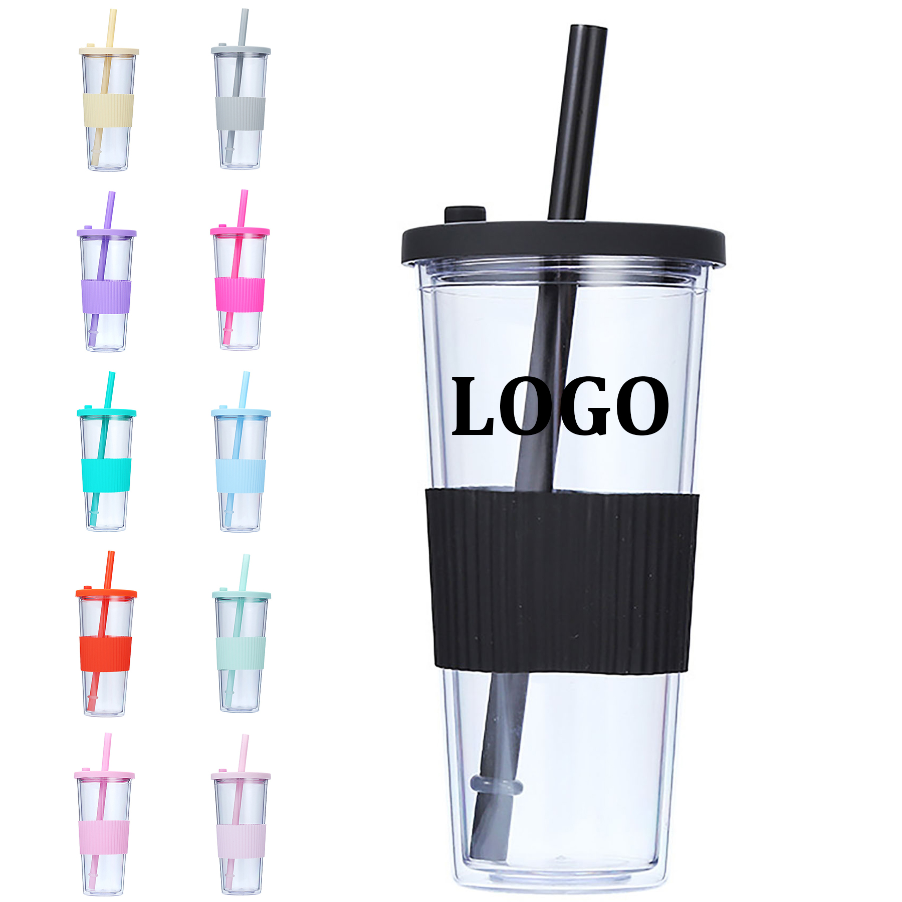 24 oz. Reusable Clear Plastic Cup 2