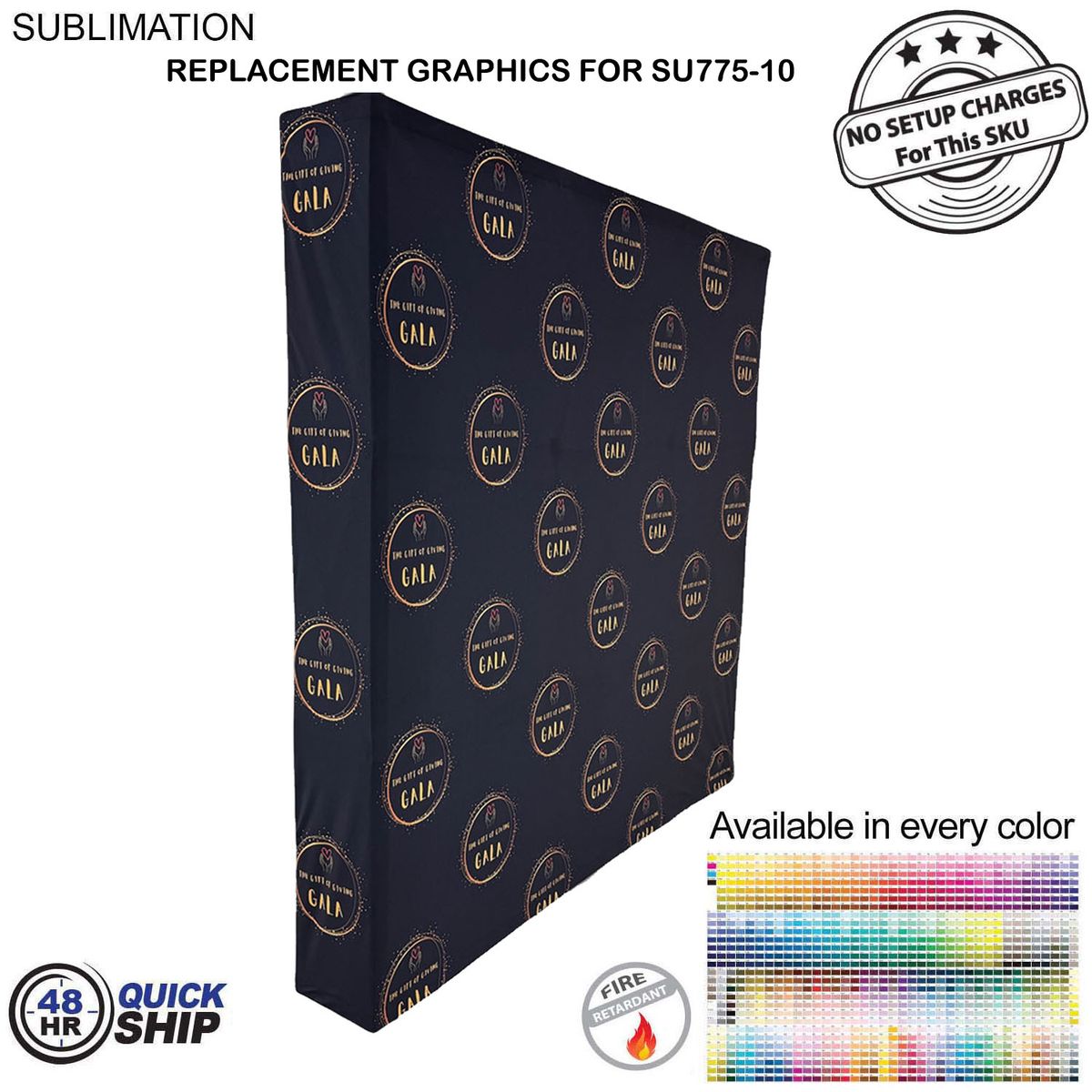 fiel 48 Hr Quick Ship - Replacement Graphics for 7.5' Straight Wall with Wrap End Caps NO SETUP CHARGE #SU785-12