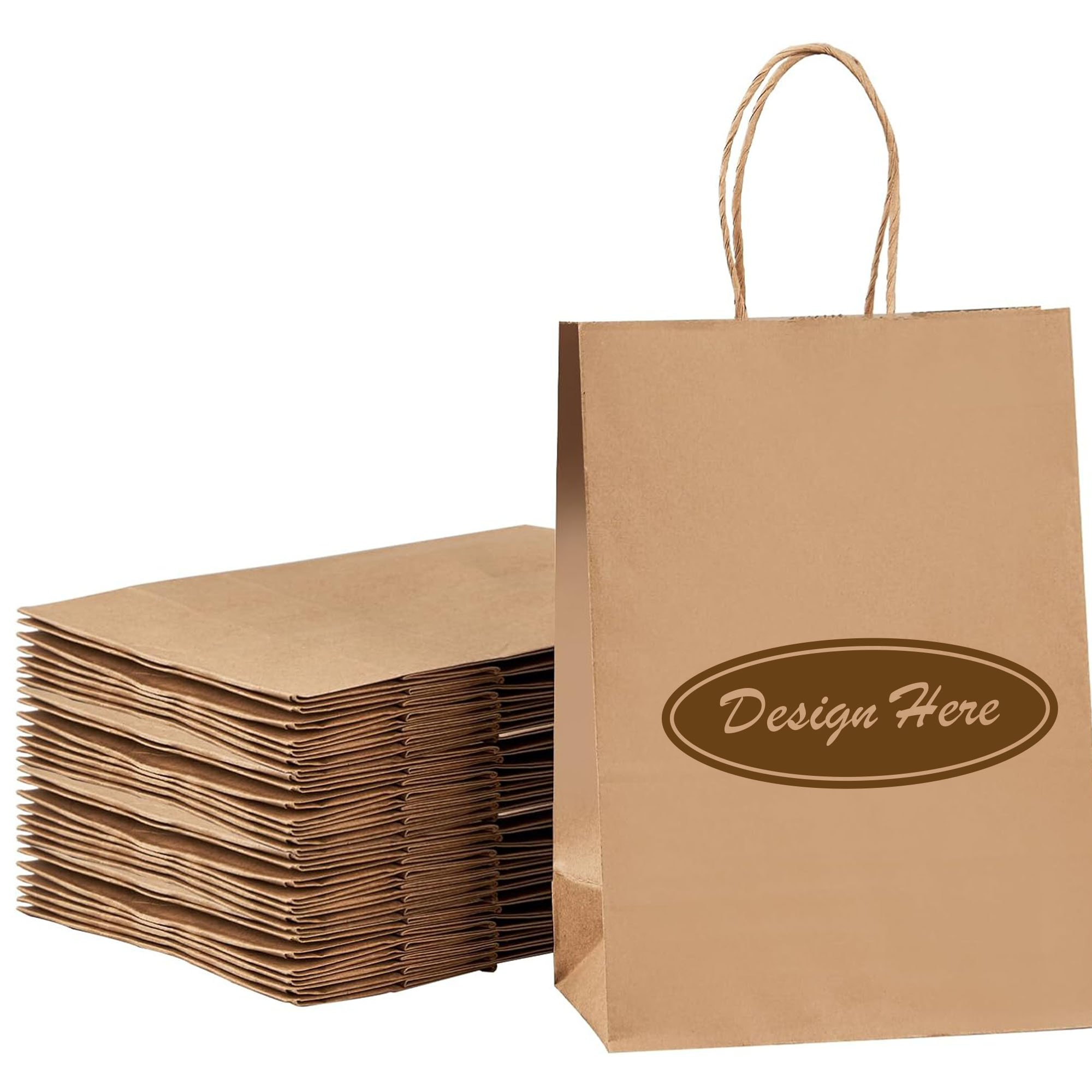 Durable Bulk Paper Bags with Handles for Gifts & Retail