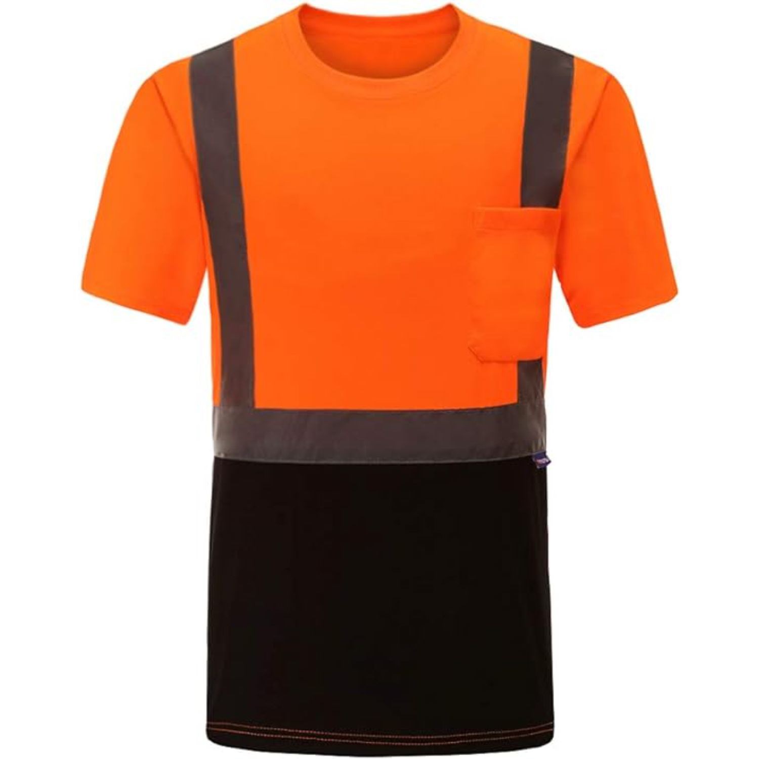3.8 Oz. Polyester Class 2 Color Block Reflective Tape Safety T-Shirt with Pocket