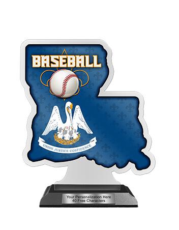 State Acrylic Trophy: 6" Louisiana Shape (Event ty