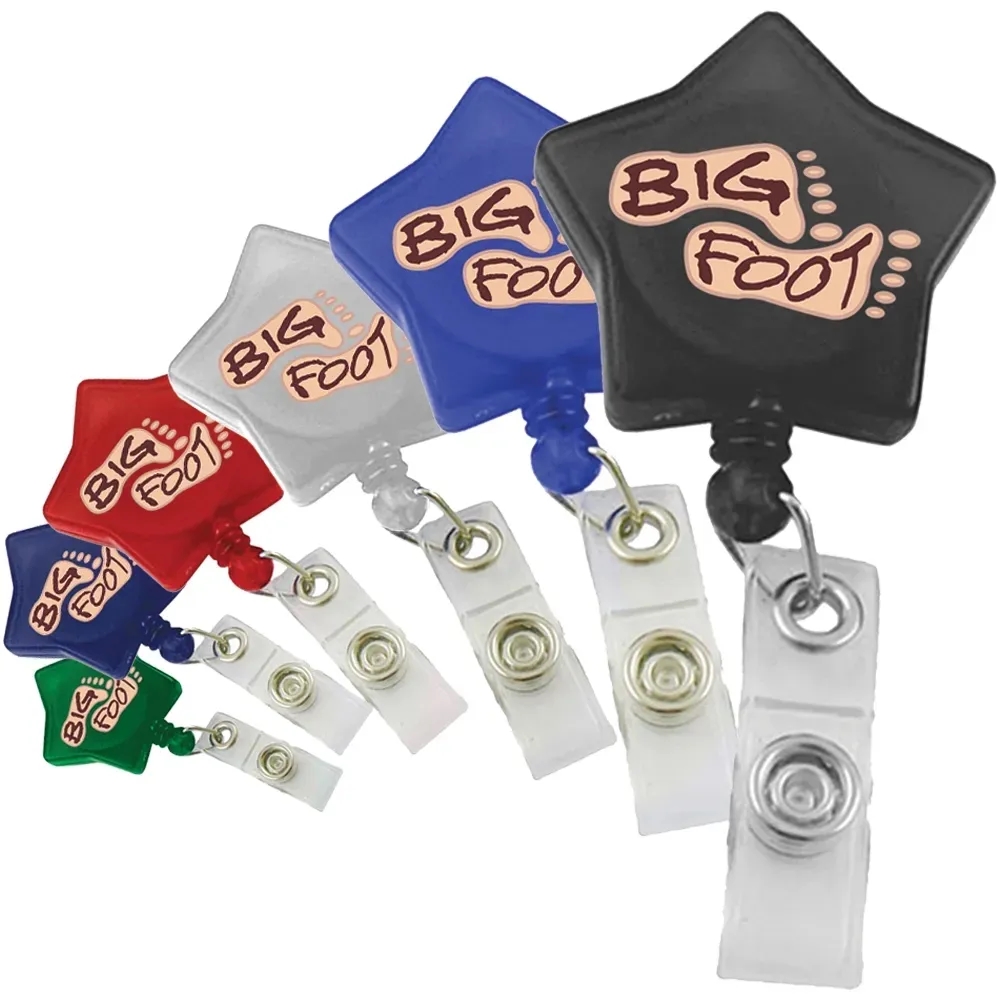Star Shaped Retractable Badge Reel with Belt Clip