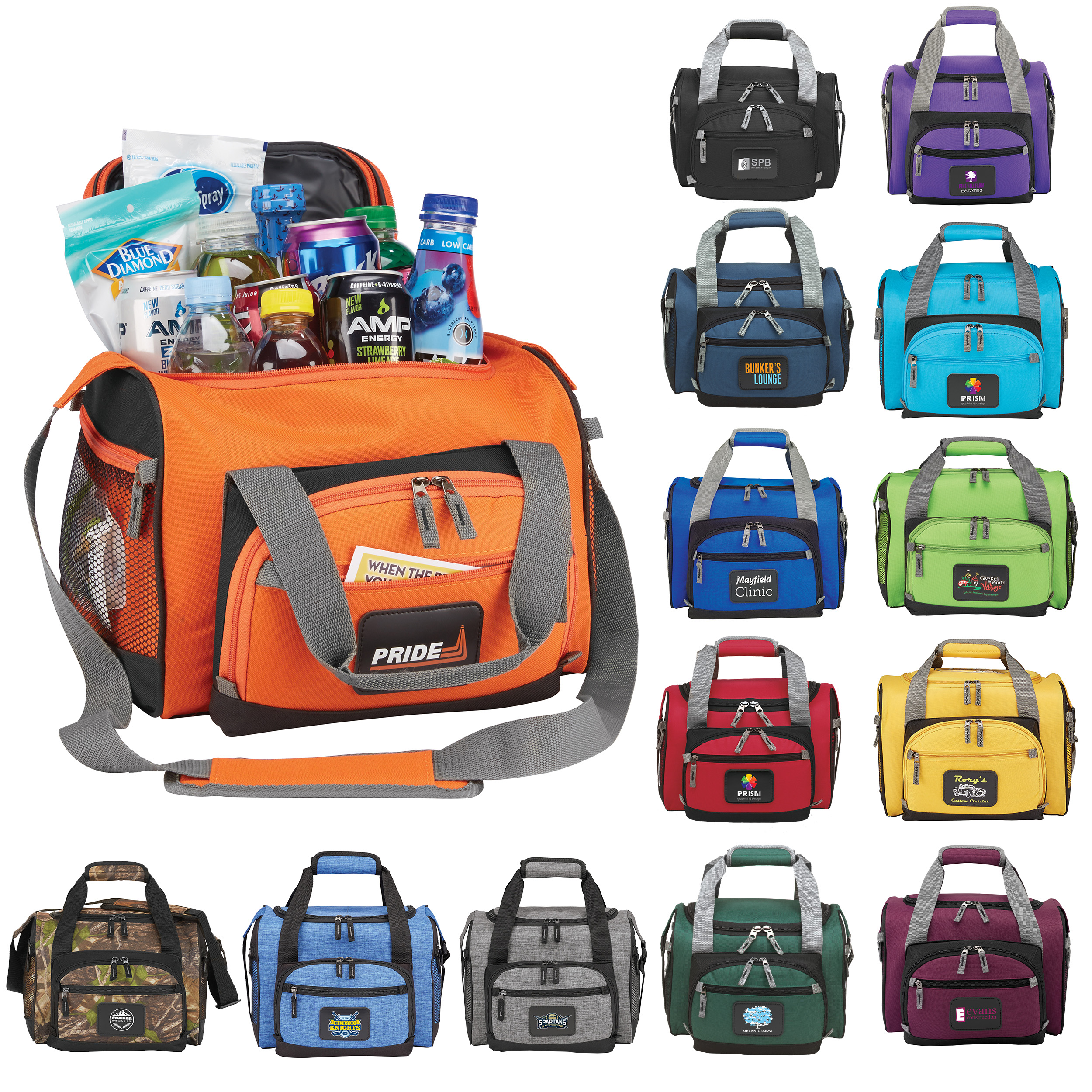 12-Can Convertible Duffel Cooler - 2-in-1 Promo Insulated Bag (11 Colors)