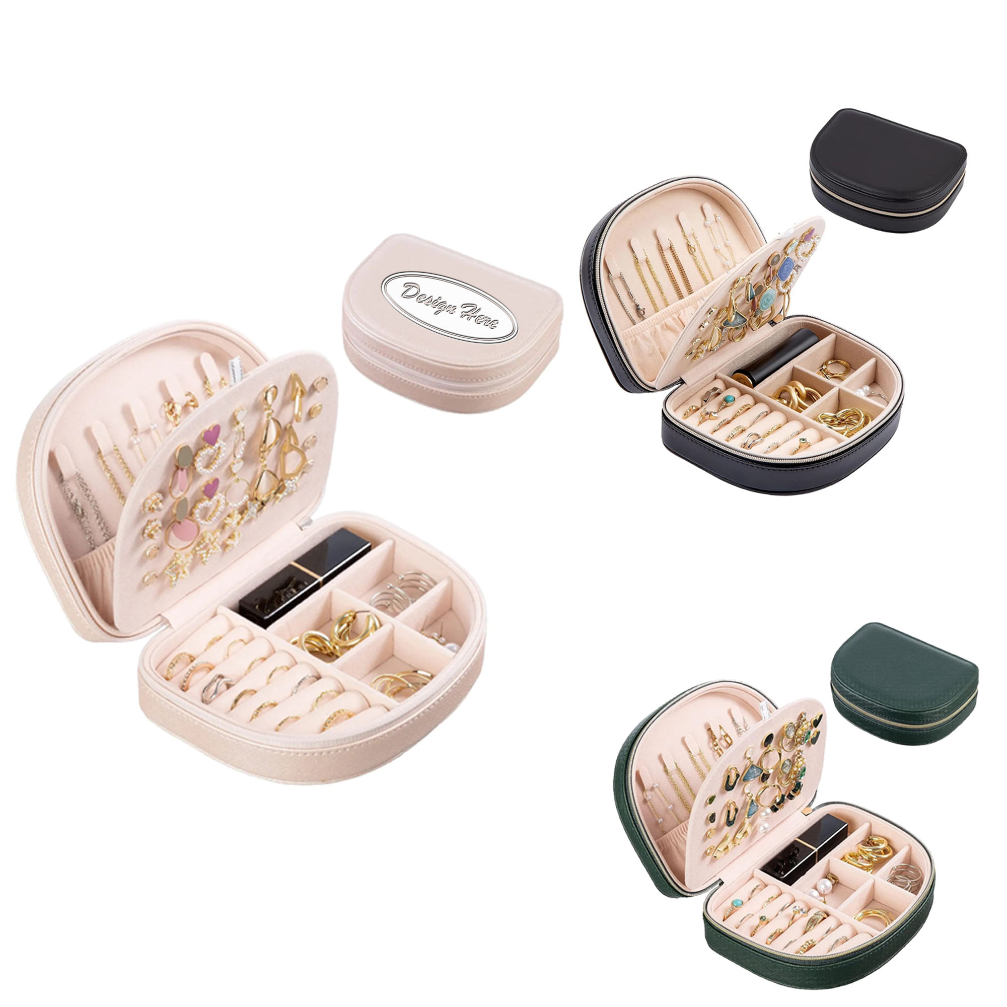 Women's PU Leather Travel Jewelry Case 1