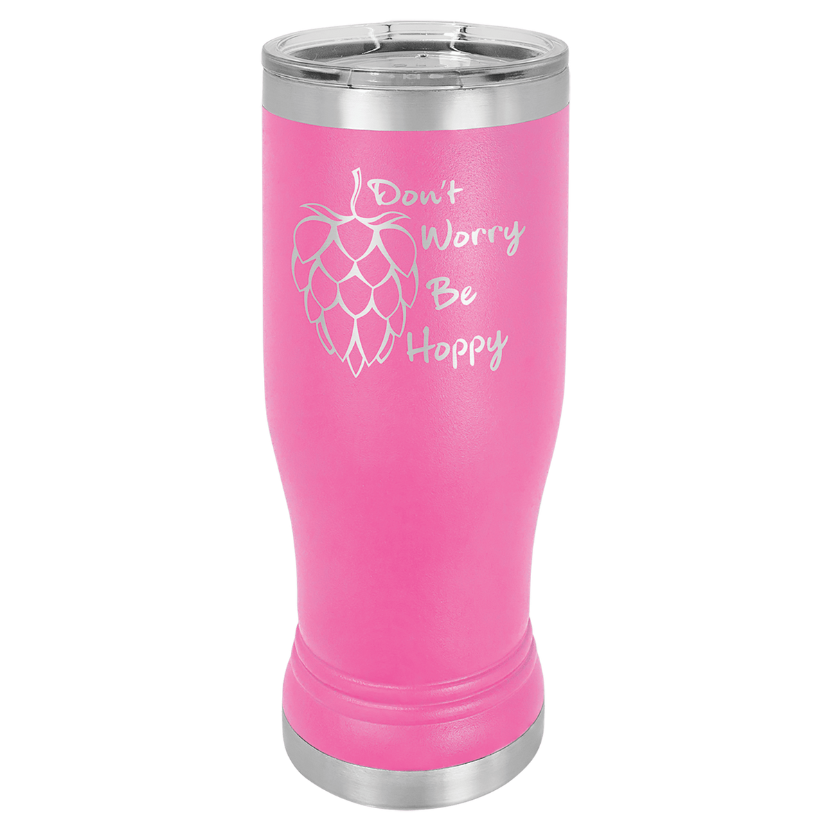 Pink 14 oz. Polar Camel Pilsner with Clear Lid 3