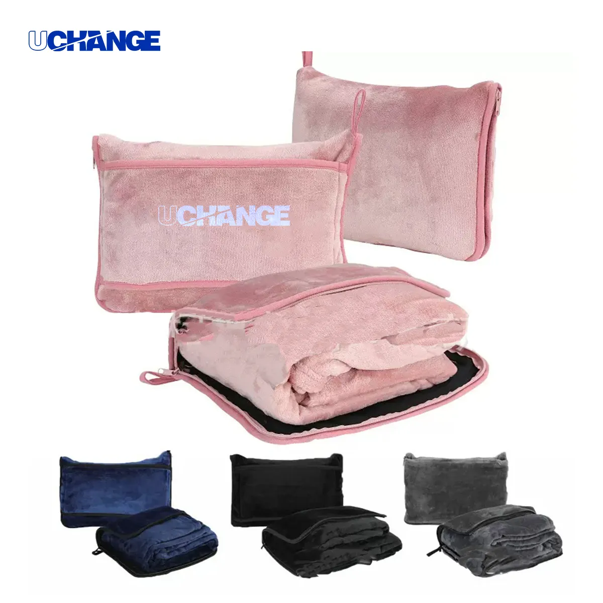 2-In-1 Travel Pillow And Fleece Blanket