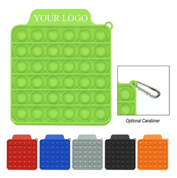 Square Bubble Fidget Sensory Toy With Carabiner