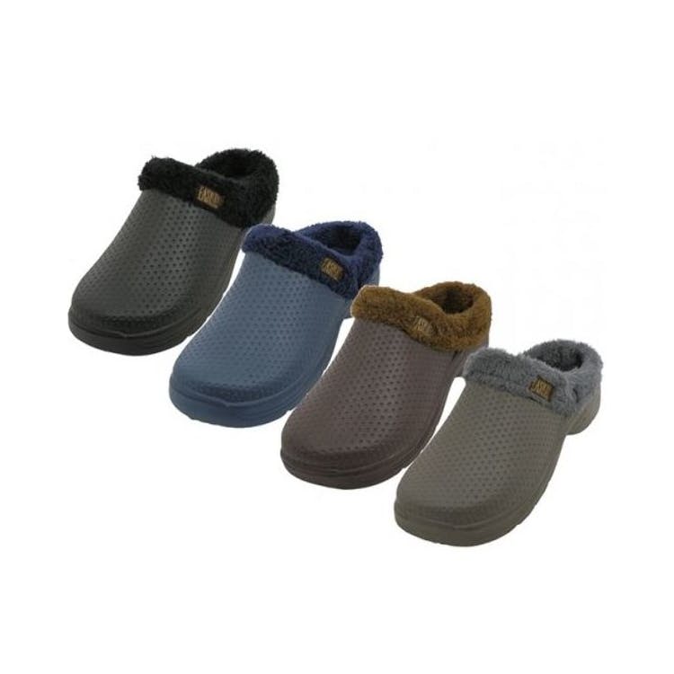 Men's Clogs - Black 7-12 Faux Fur Lined 3