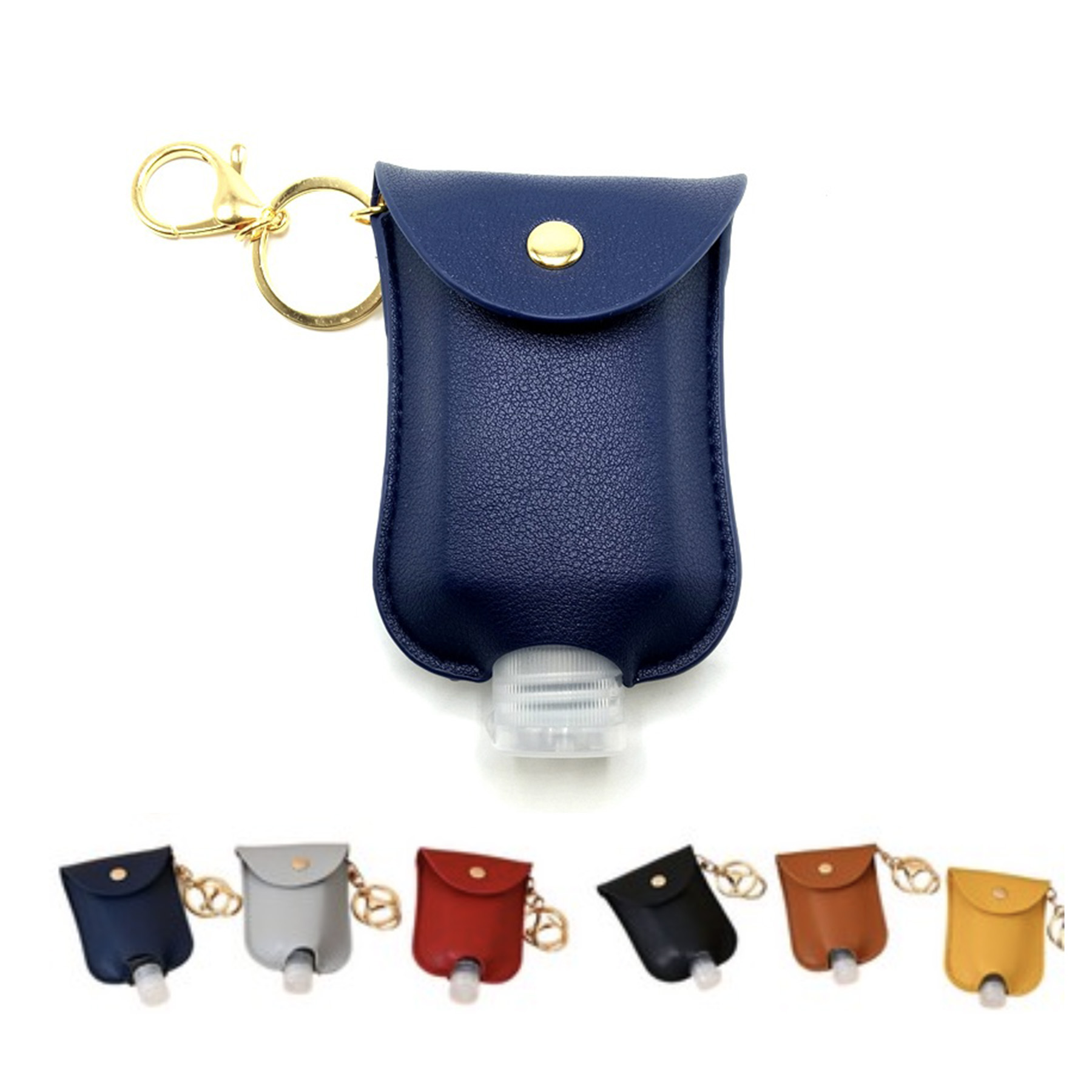 Leather Hand Sanitizer Holder Keychain