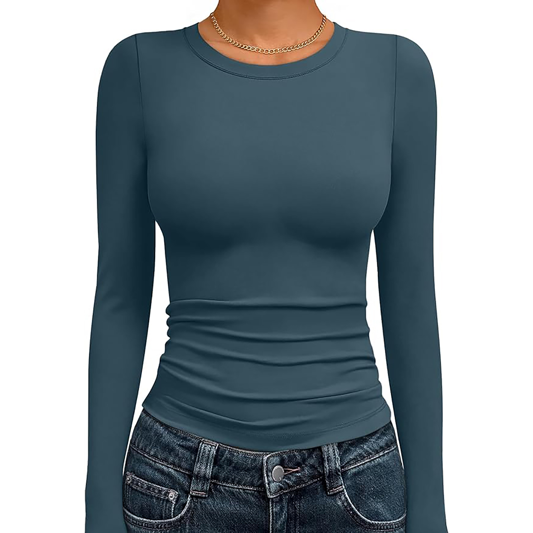 Women's Basic Round Neck Crop Top 80