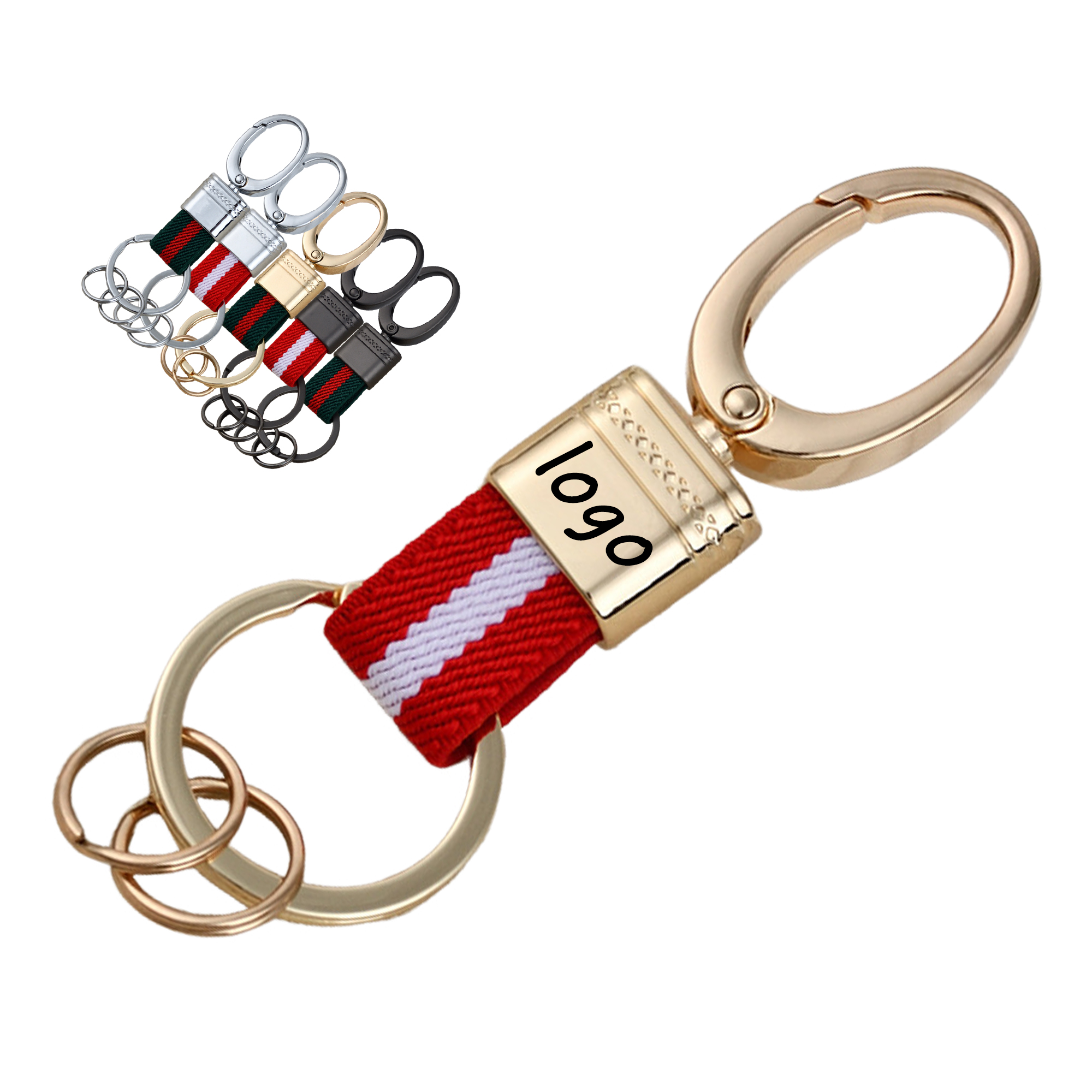 Elastic Webbing Big Head Keychain