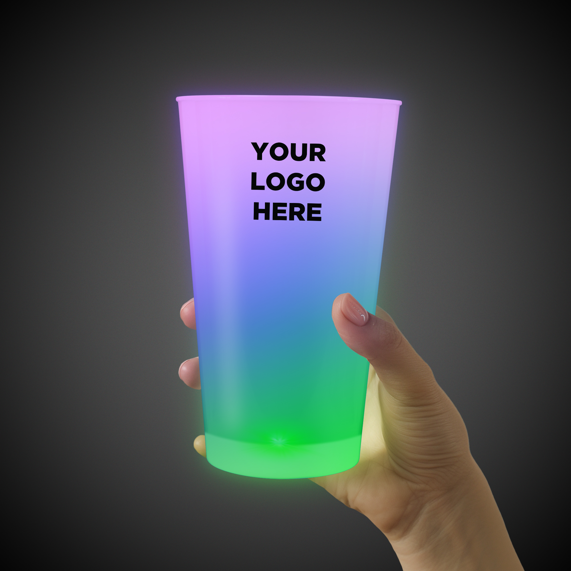 Multi Color LED Light Up Glow Neon Look 16 oz Pint Glass(Pad Print) 15