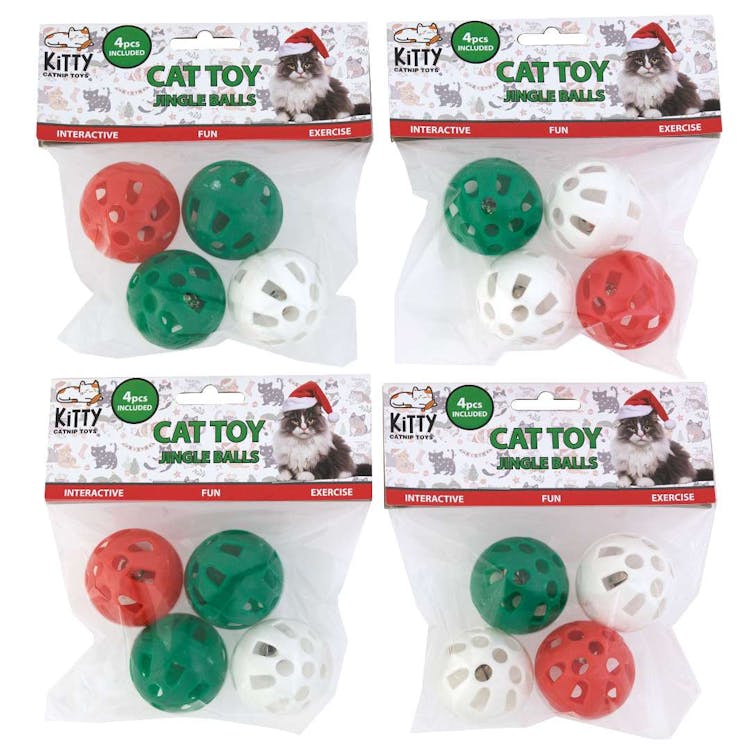 Christmas Jingle Cat Toys - Assorted Colors 4 Pack 3
