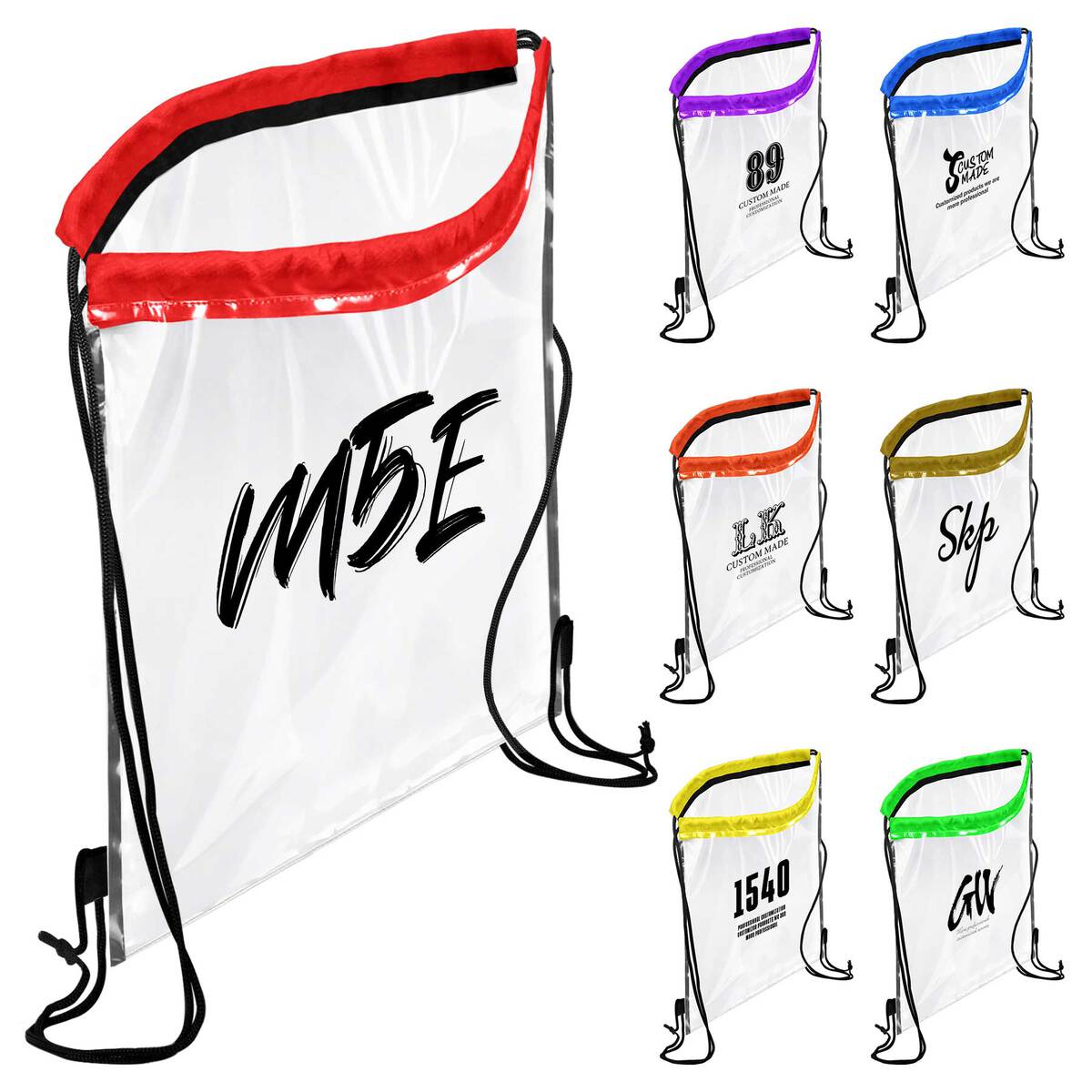 Transparent PVC Drawstring Backpack
