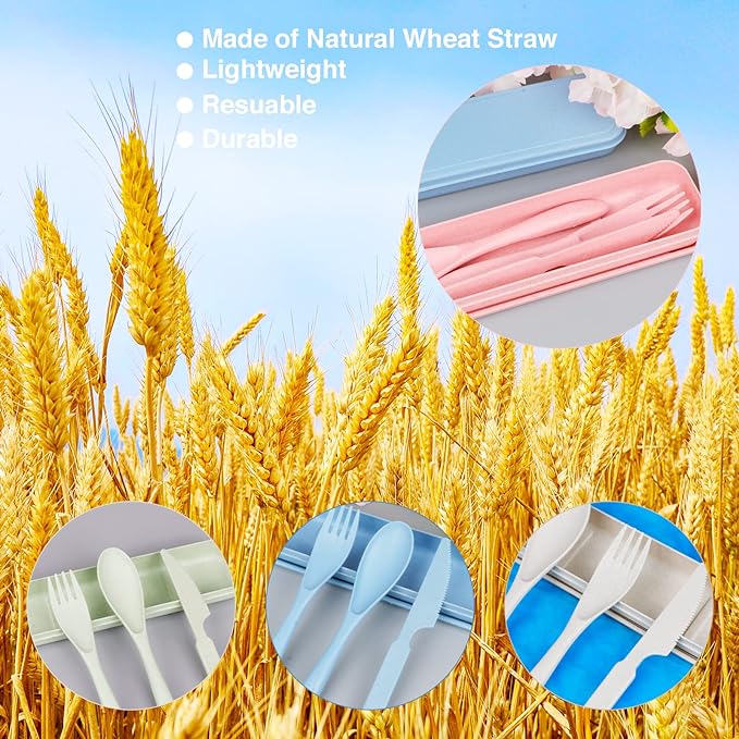 Wheat Straw Travel Cutlery Set 9