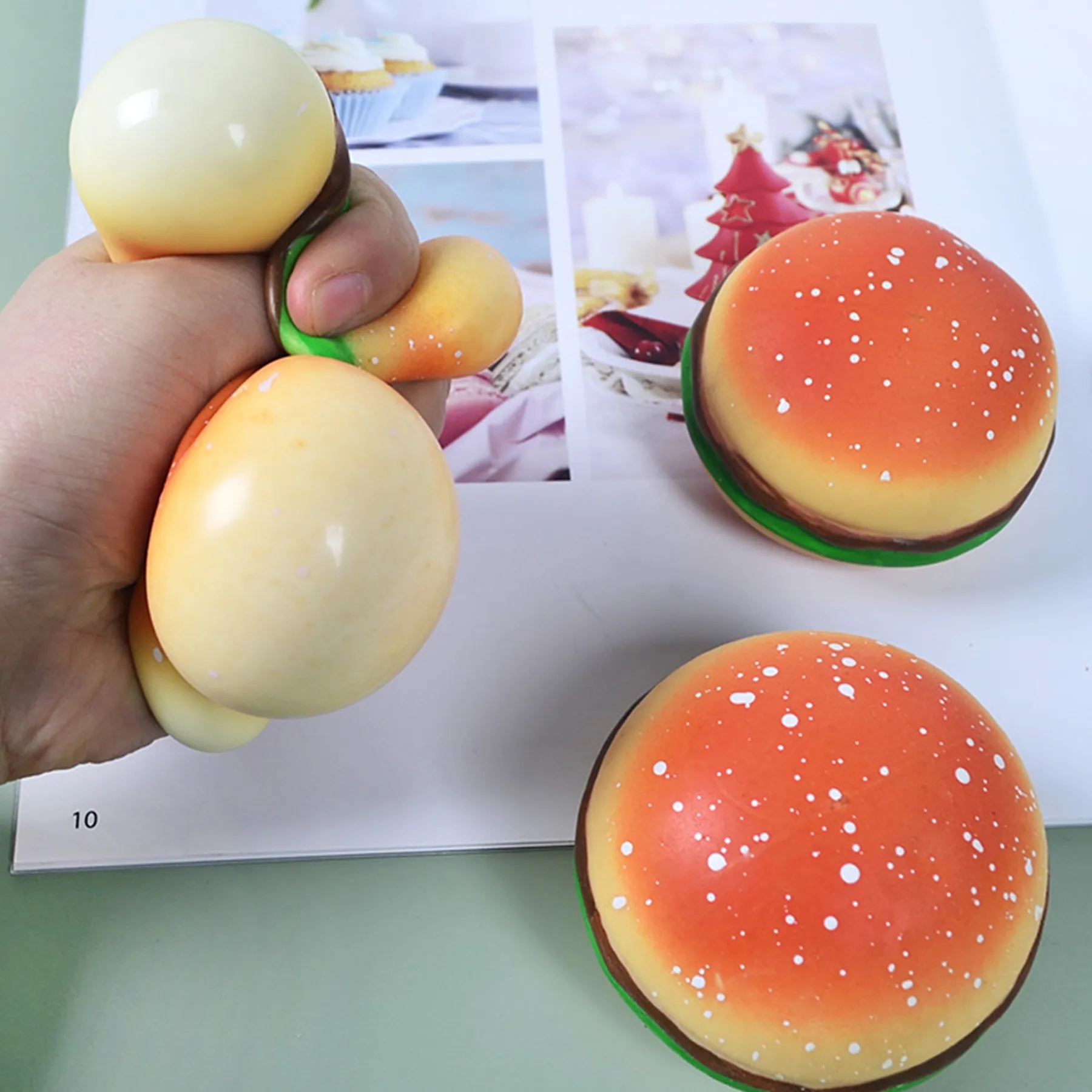 Plastic Simulated Hamburger Educational Toy Soft Pinch Fun 10