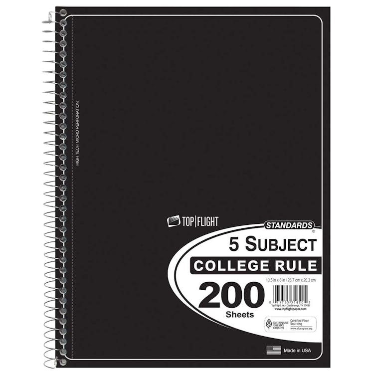 5-Subject College Rule Notebooks Assorted 2