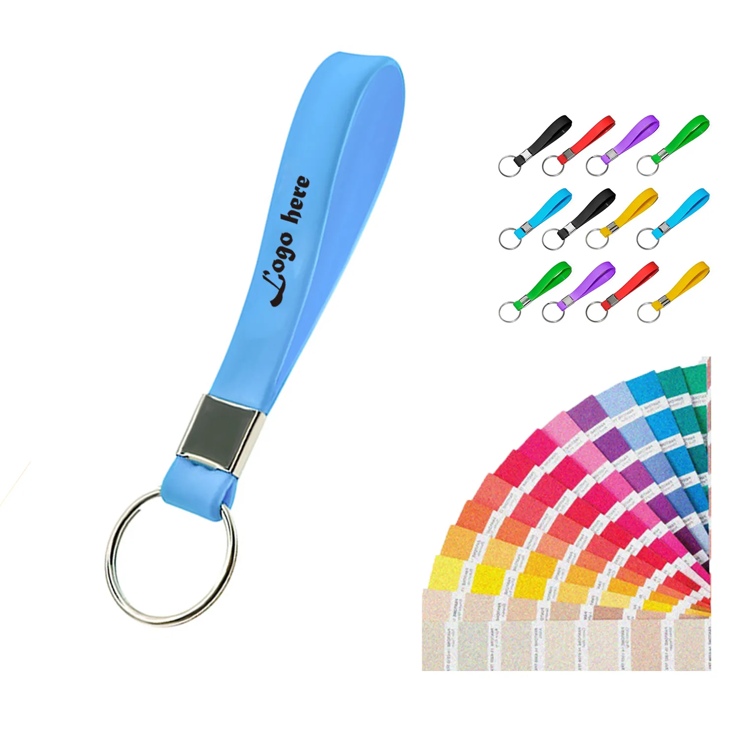 Custom Silicone Bracelet Keychain with Metal Ring 9