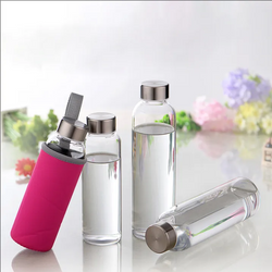 18oz Transparent Glass Water and Juice Bottle