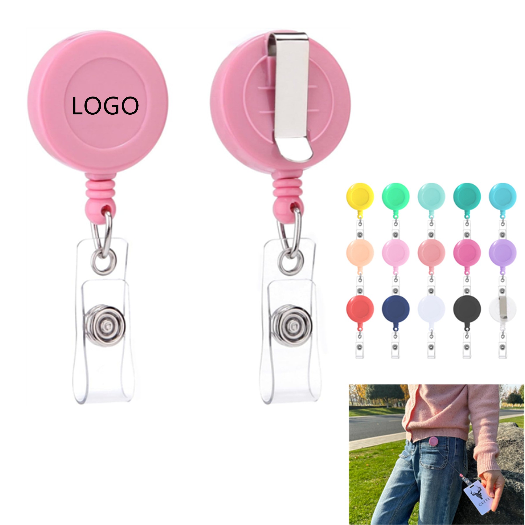 Badge Reel with Belt Clip