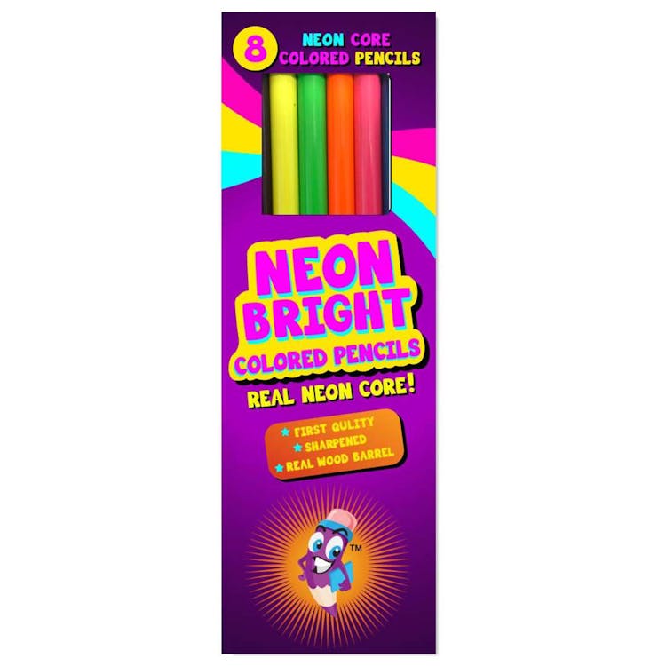 Neon Bright Colored Pencils - 8 Pre-sharpened Colors 3