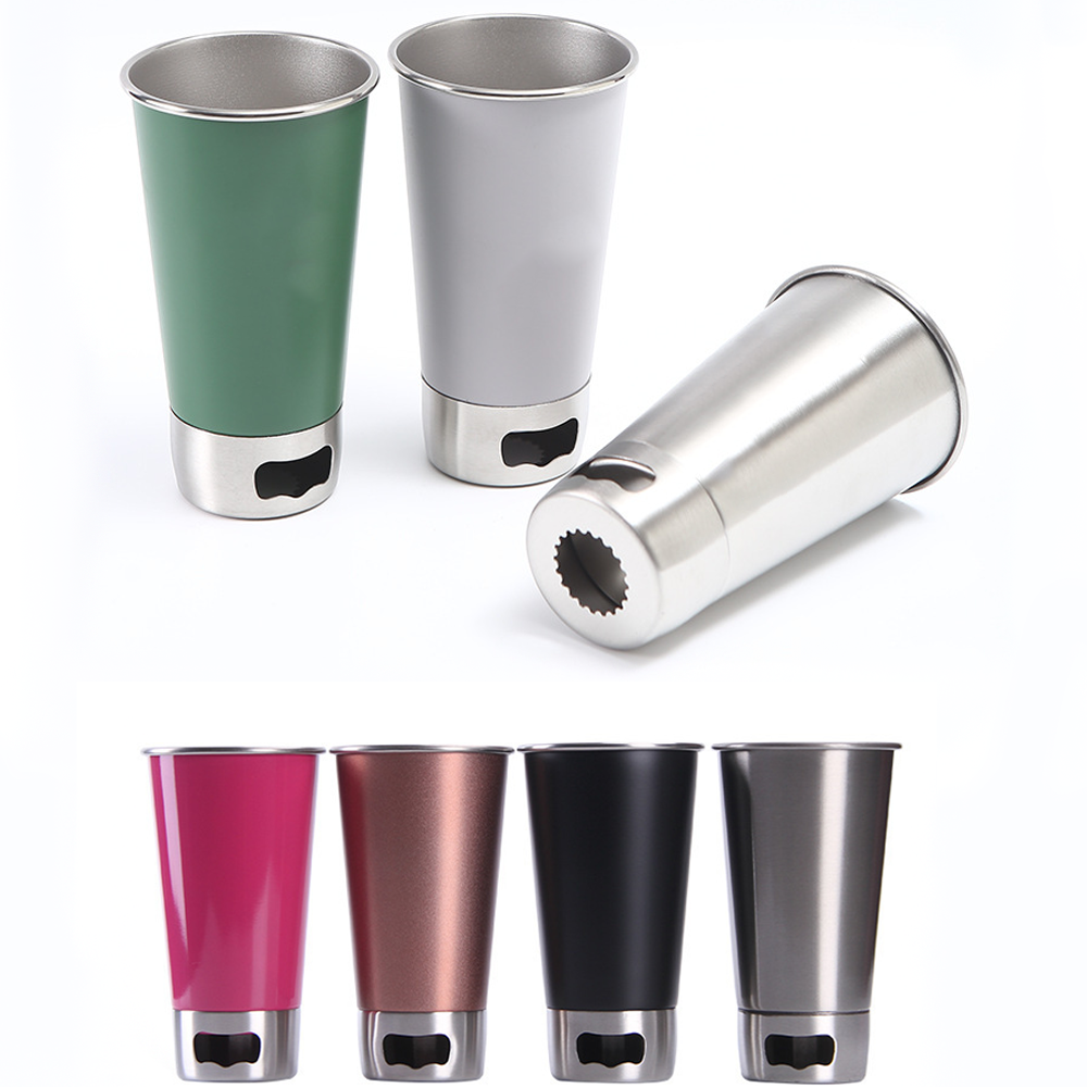 Stainless Steel Beer Cup with Opener 11
