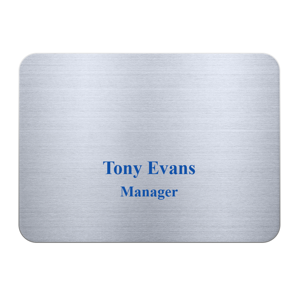 Aspen Metal Name Badge (Custom sized between 6 and 9 sq. in.) 9