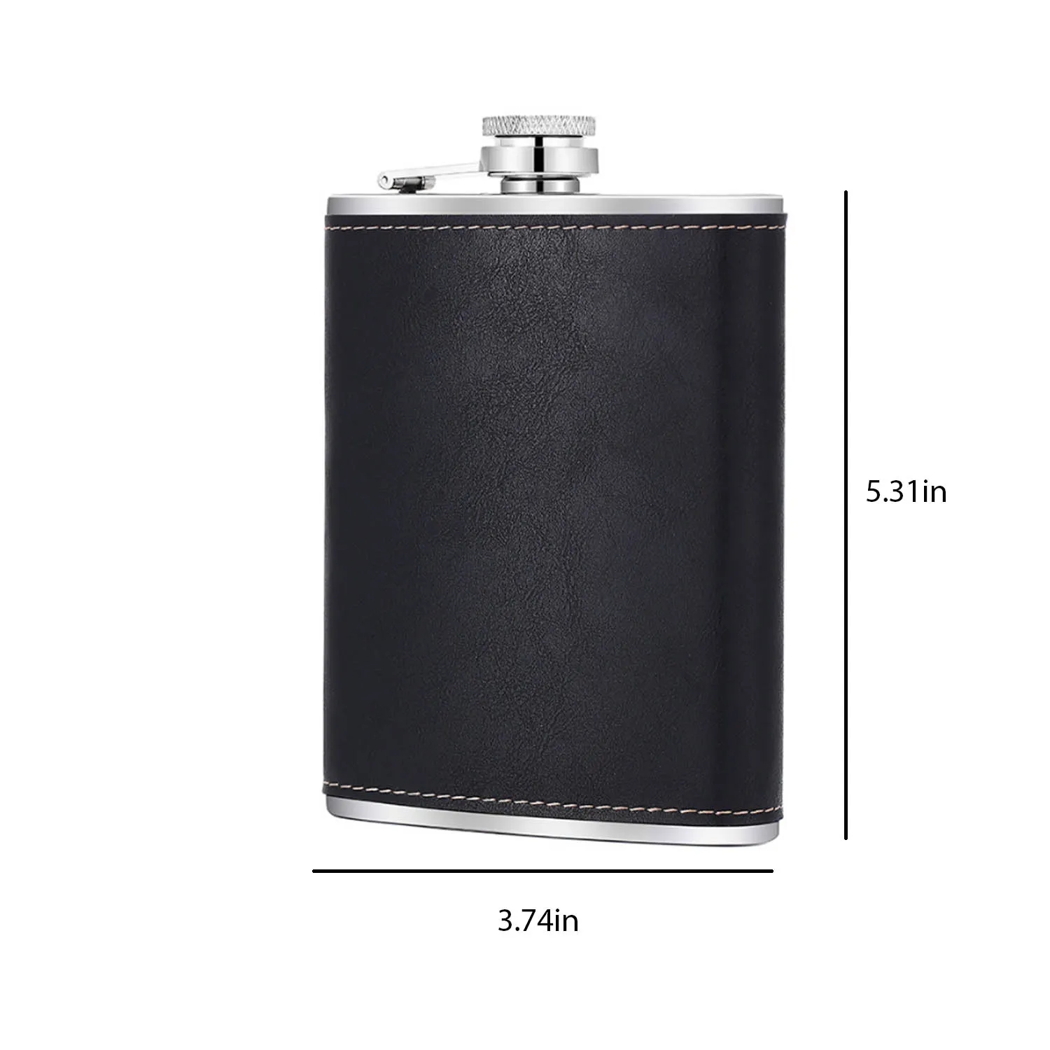 8 oz. Leather Wrapped Stainless Steel Flask, custom water bottle with logo imprint 10