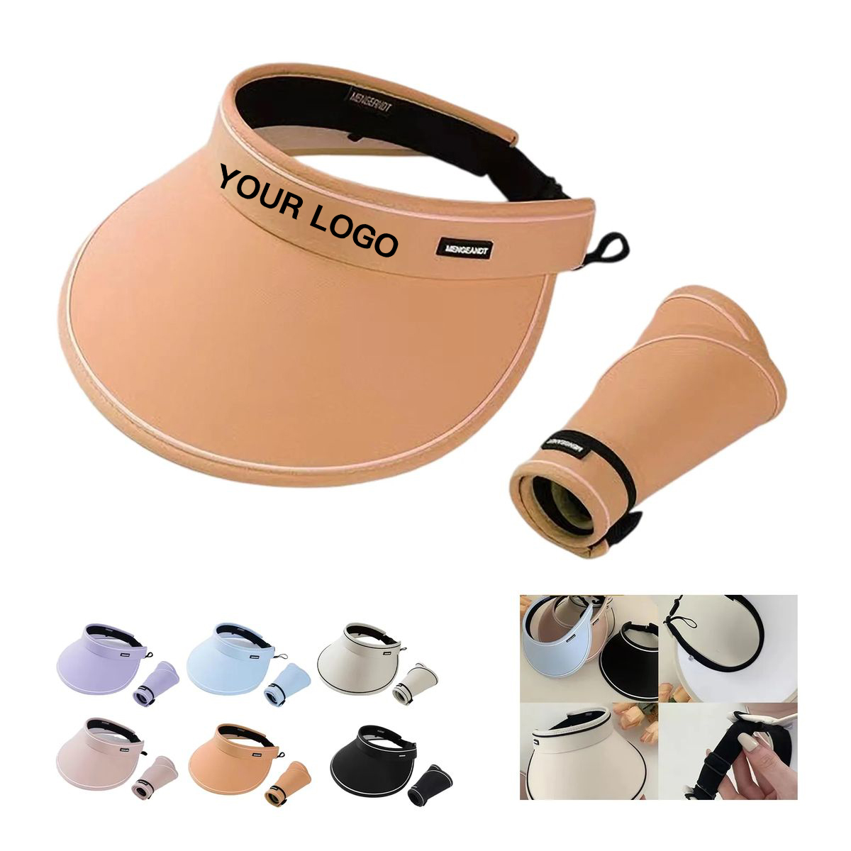 Cotton Blend Sun Visor with Wide Brim