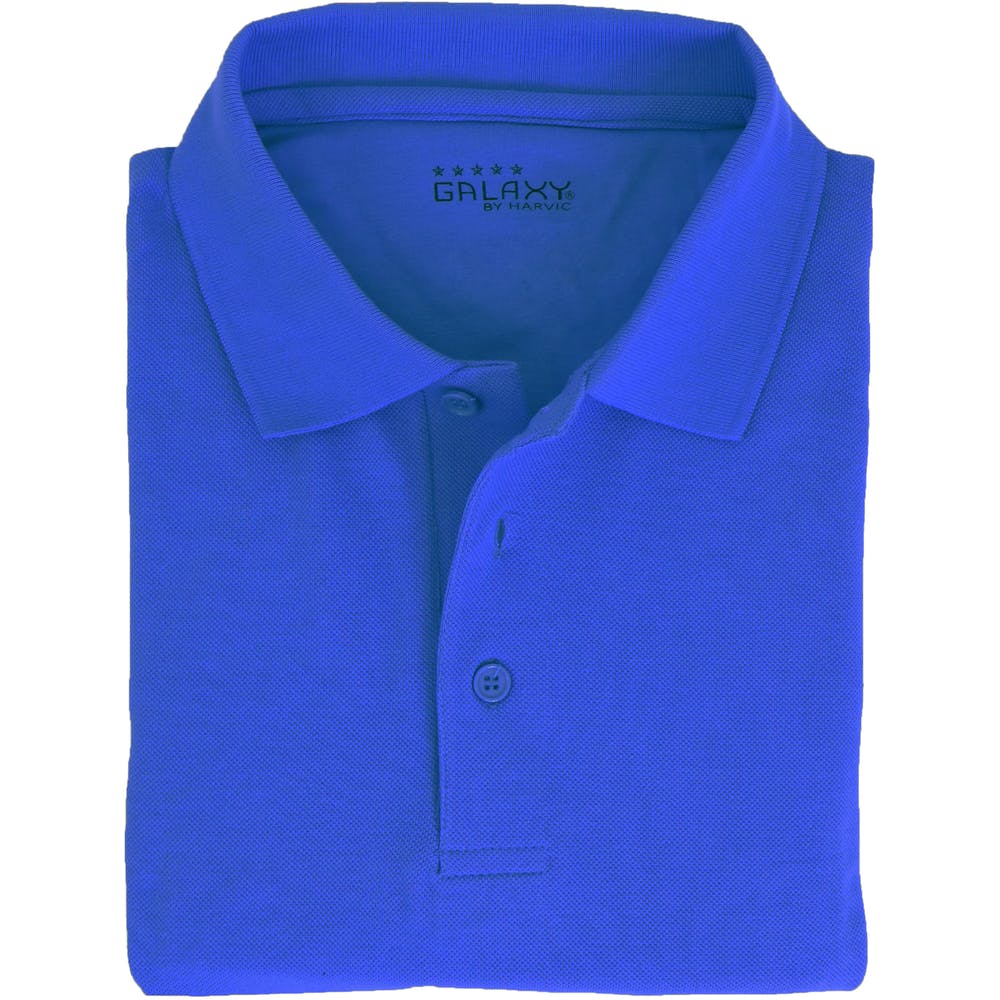 Adult Uniform Polo Shirts - Royal Blue Short Sleeve Large 3