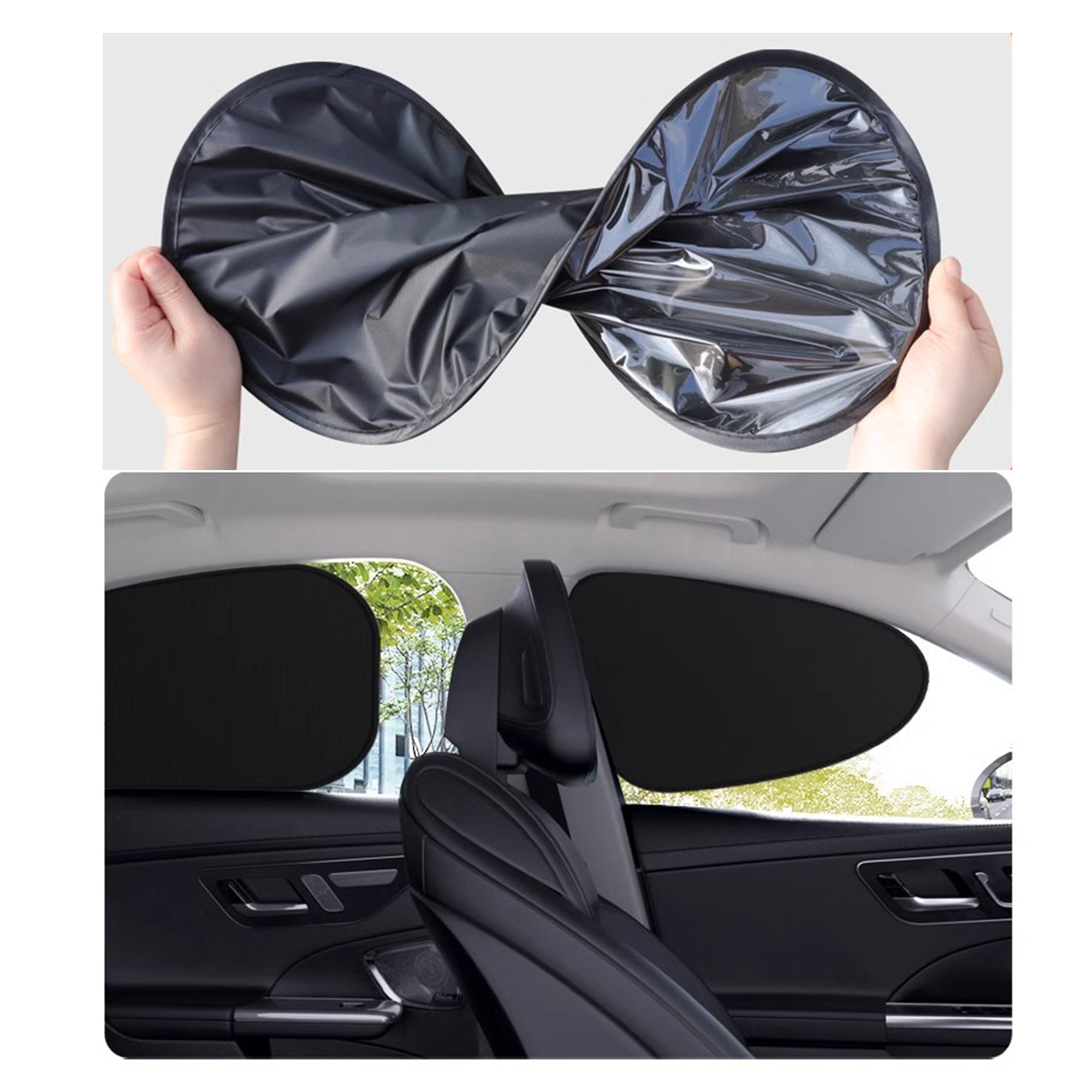 Foldable PET Static Cling Car Side Window Sunshade 5