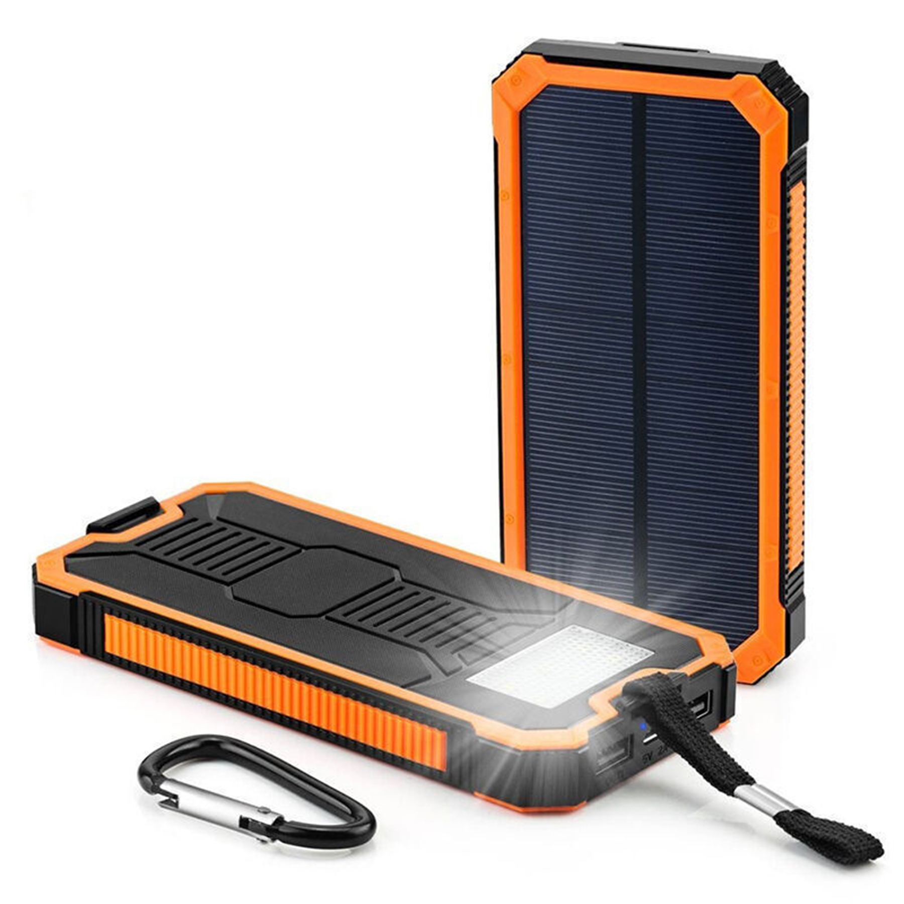 8000Mah Solar Power Bank With Led Flashlight
