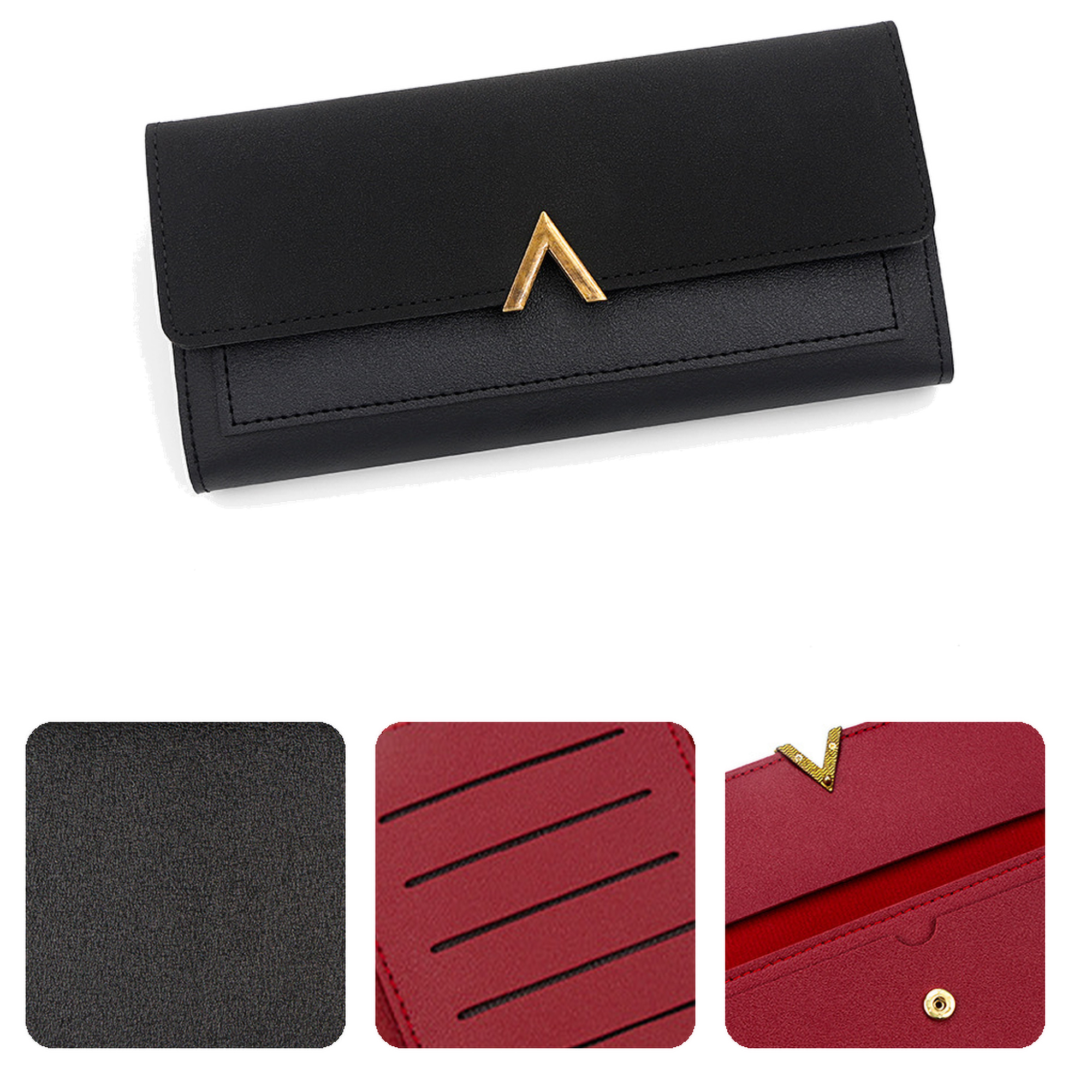 Long PU Zipper Ladies Organizer Wallet 2