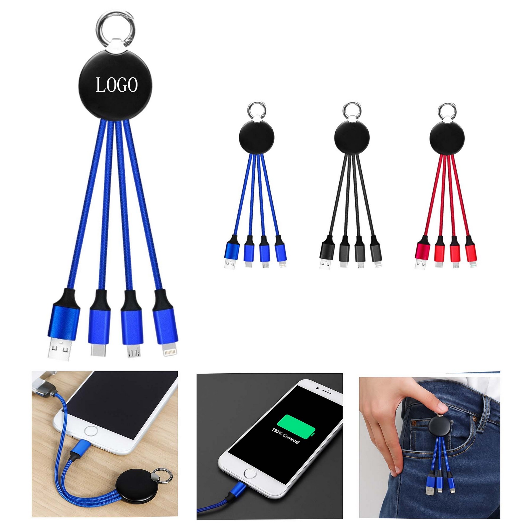 Luminous Keychain Charging Cable