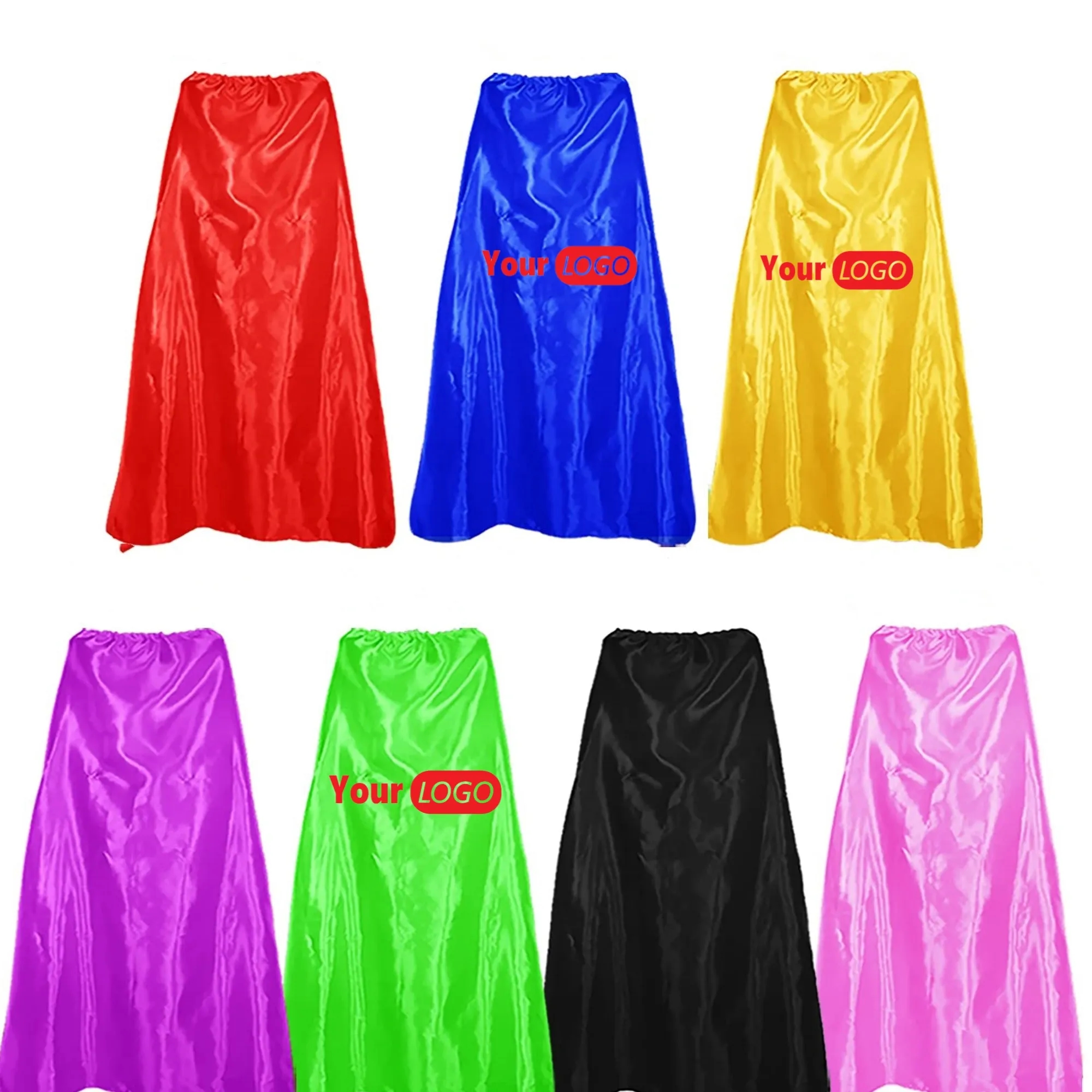 MOQ 100 PCS Custom LOGO Adult Kids Cosplay Colorful Cape 13
