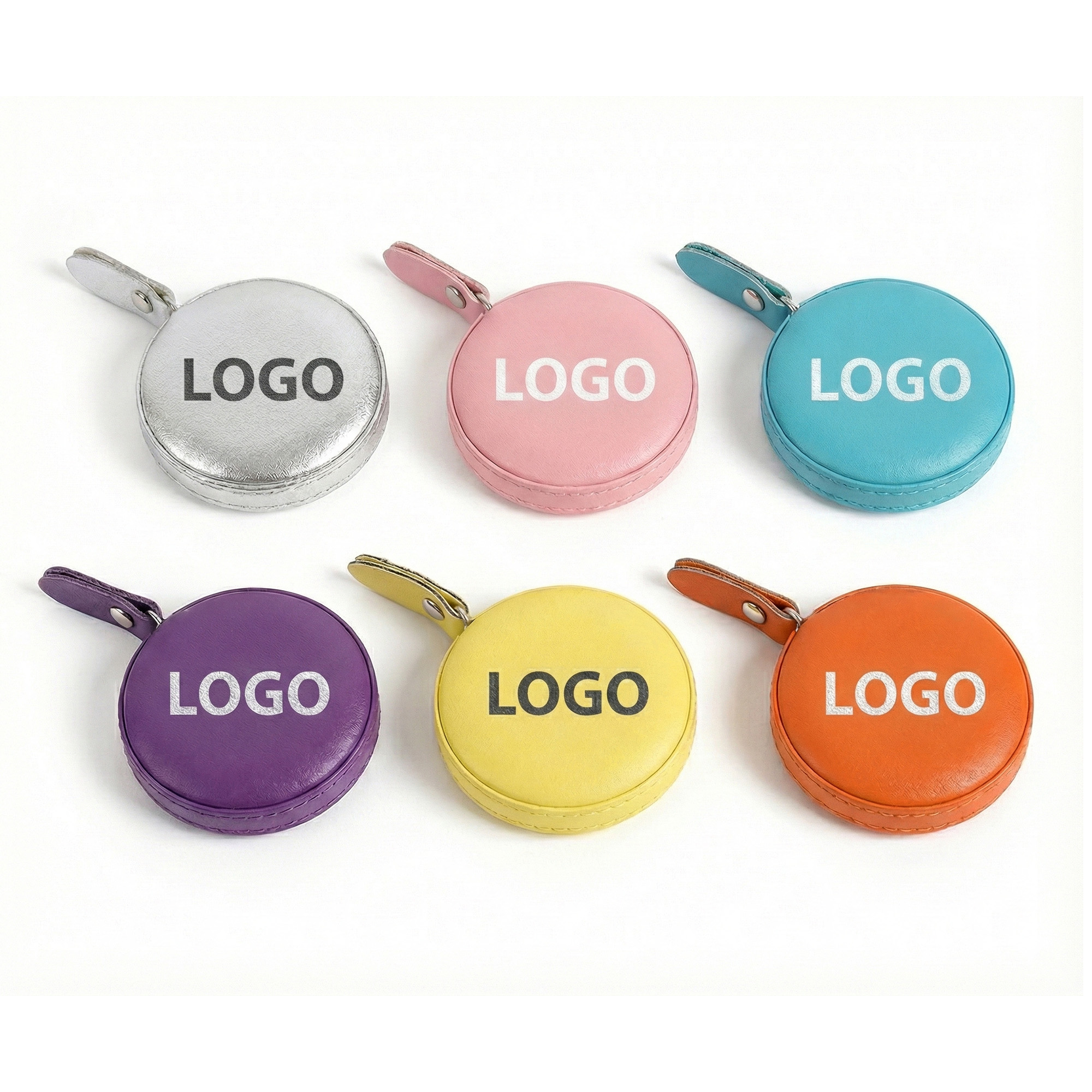 Round PU Leather Retractable Tape Measure 60 Inch