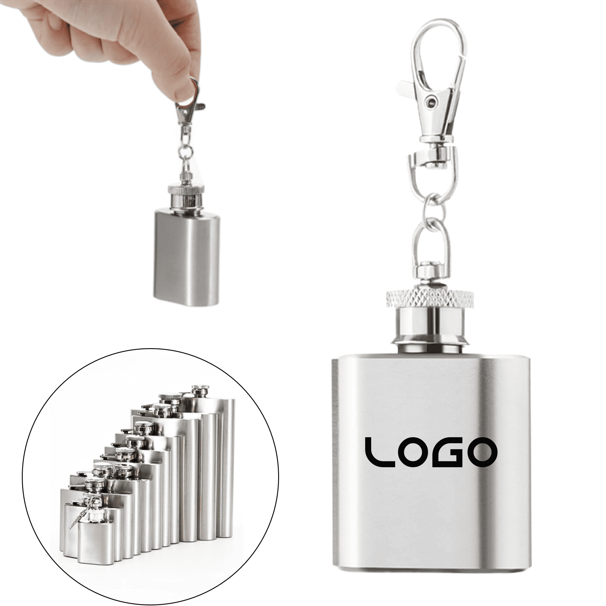Mini Stainless Steel Keychain Liquor Flask 4