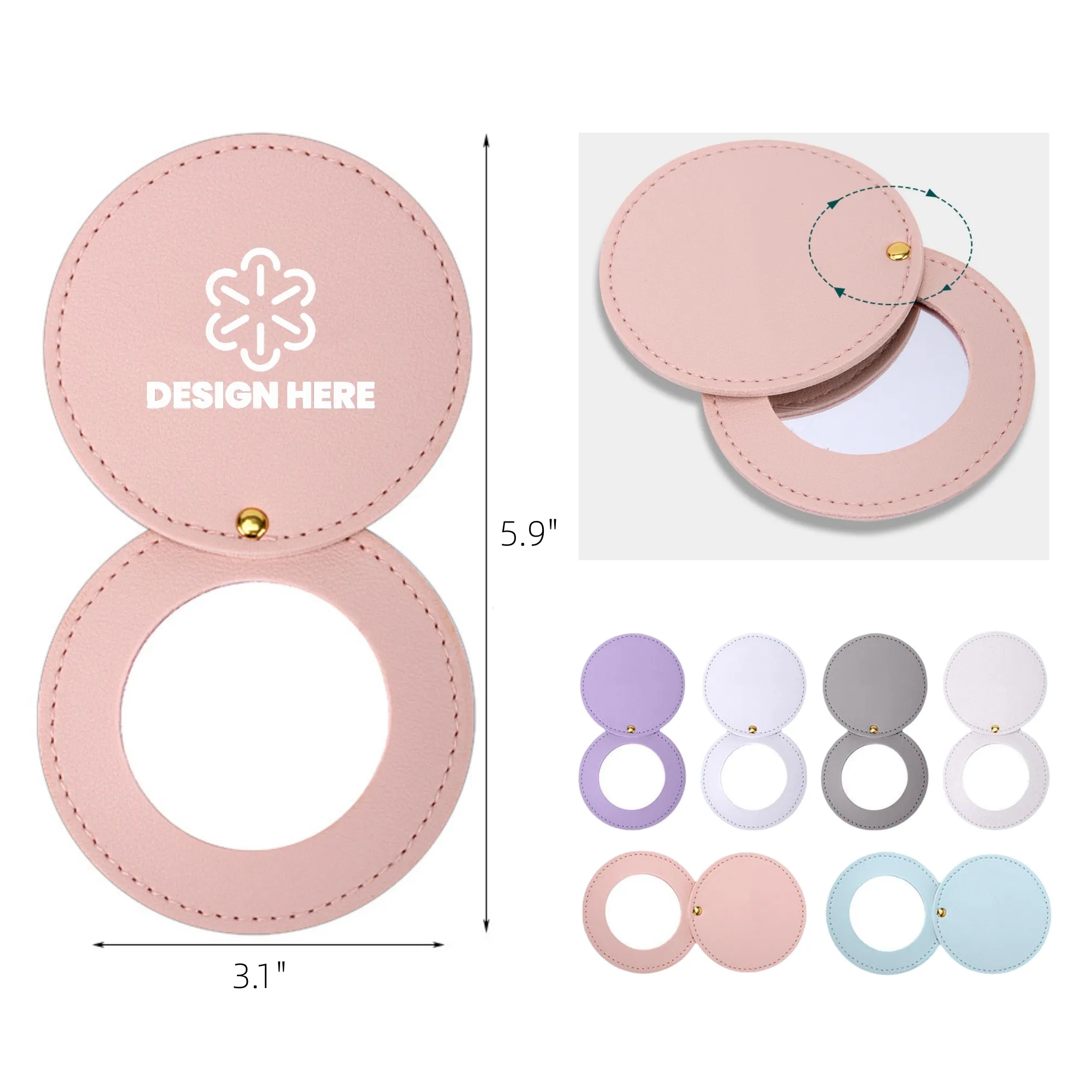 Mini Leather Makeup Mirror 8