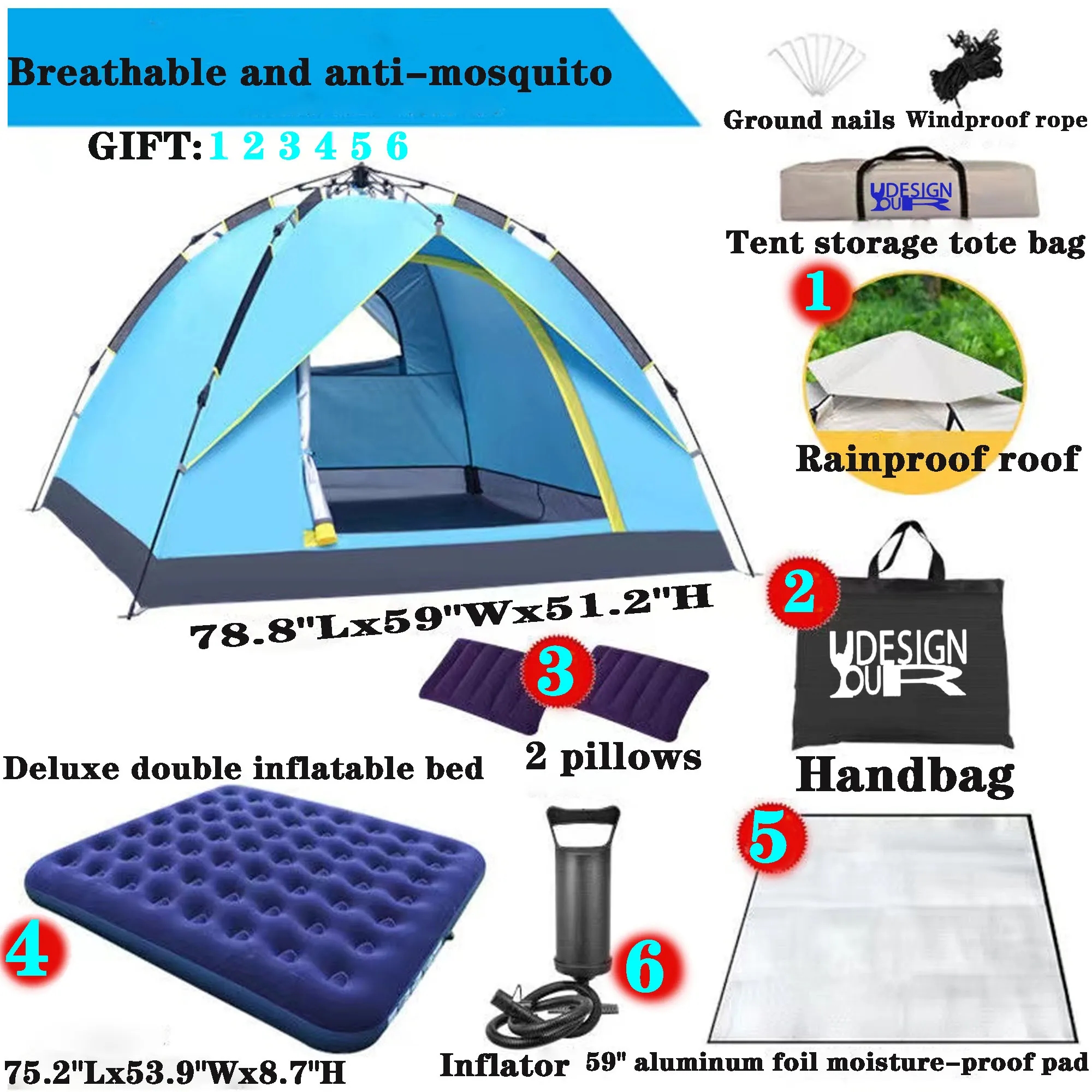 Outdoor Camping Tent 6-Piece Set 9