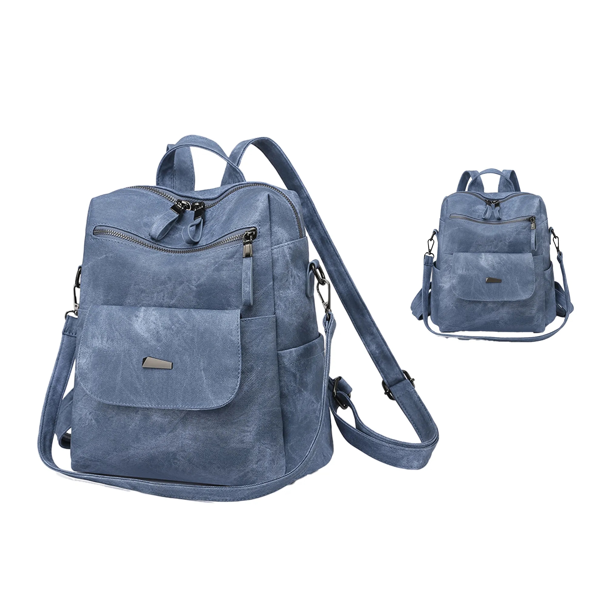 PU Leather Convertible Backpack 13