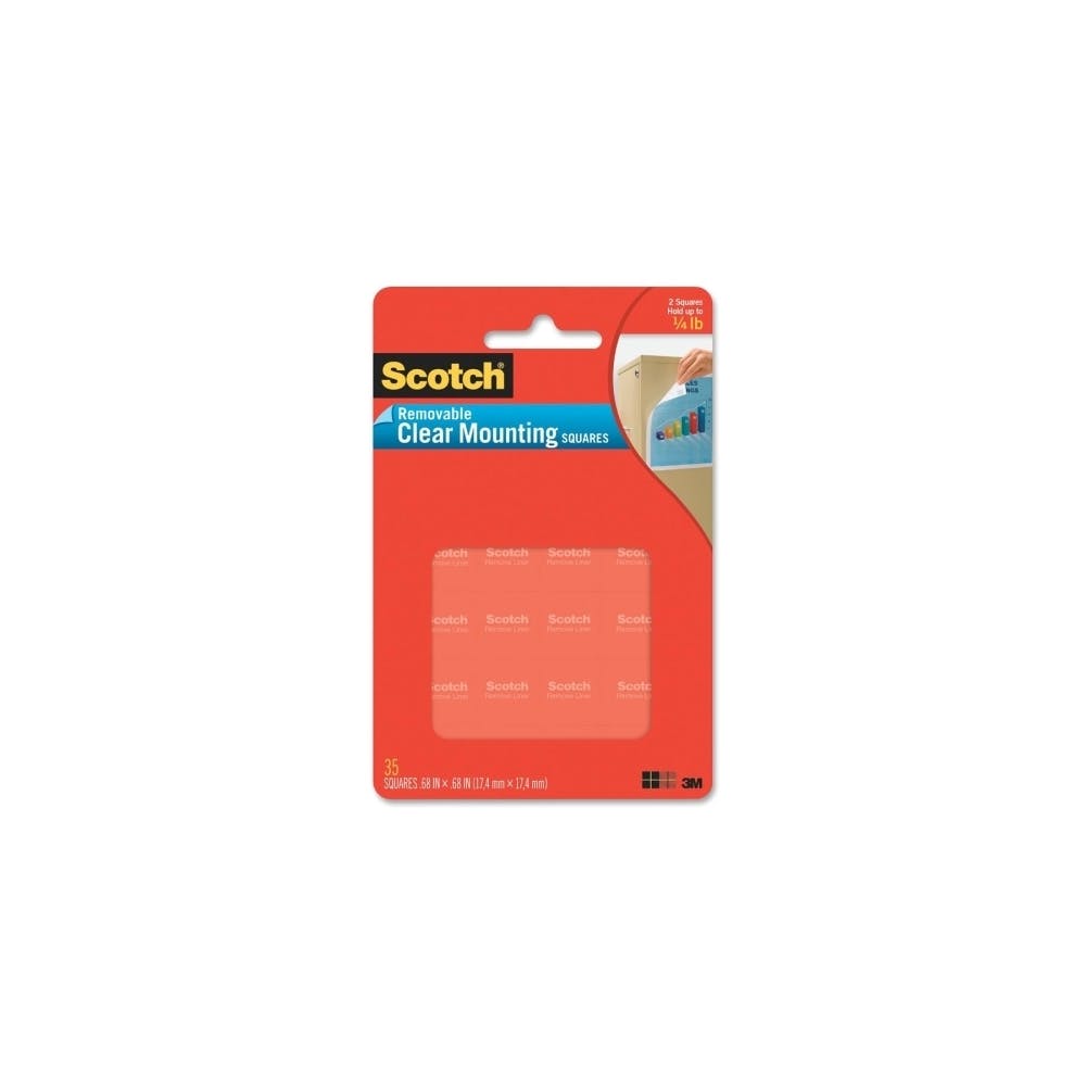 Adhesive Mounting Squares - Removable 0.69" x 0.69" Clear 3