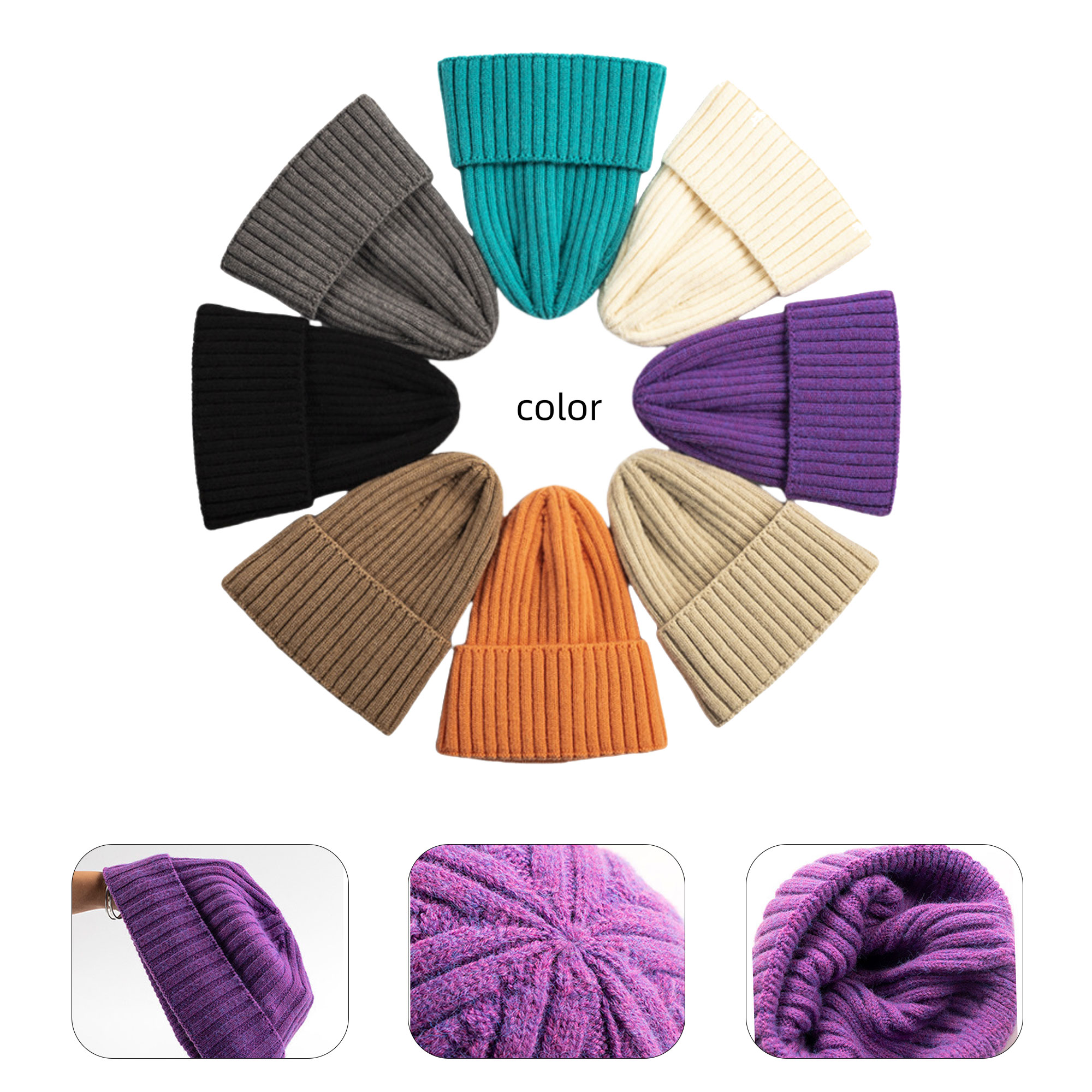 Neutral Knitted Beanie 3