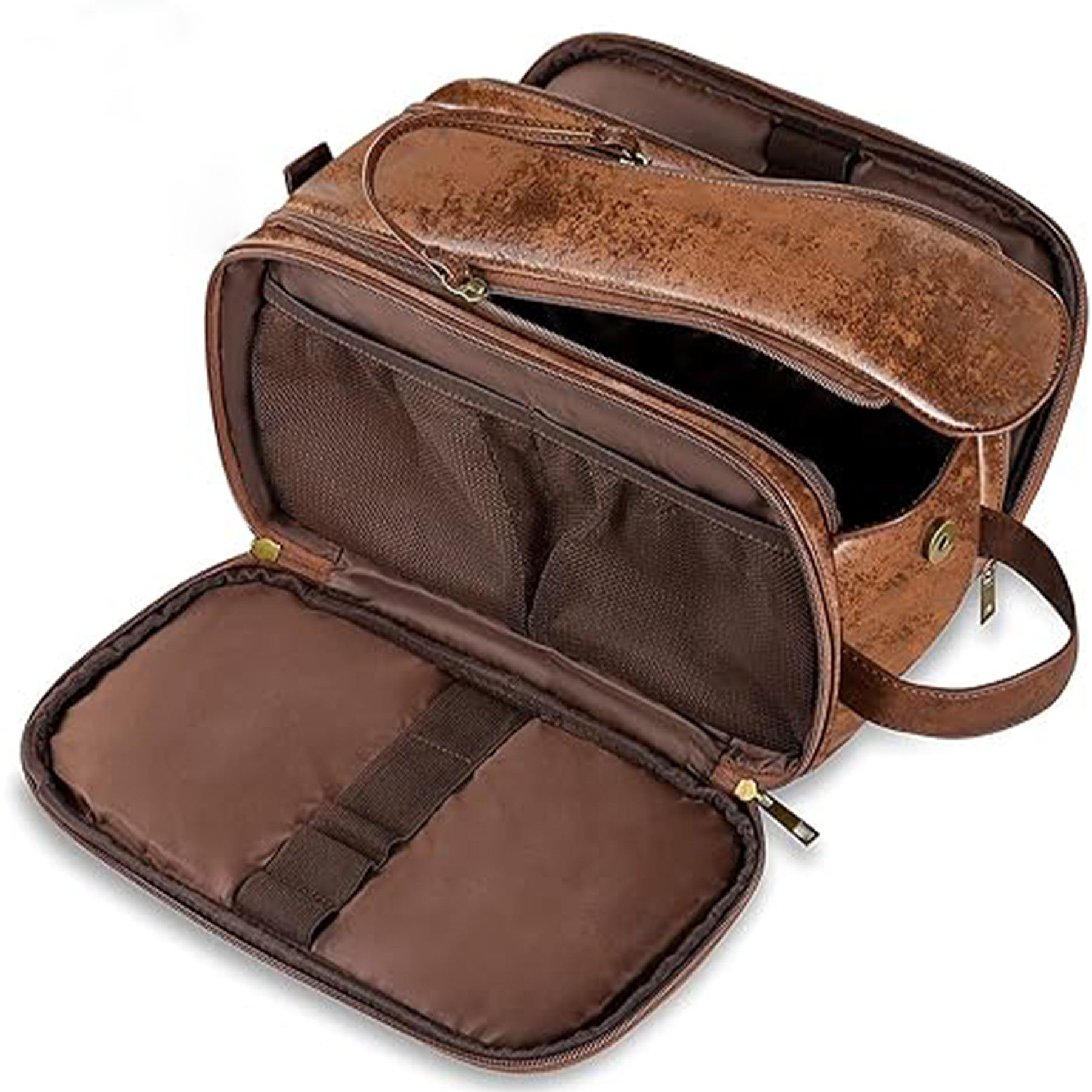 Men's Leather Storage Toiletry Bag 23