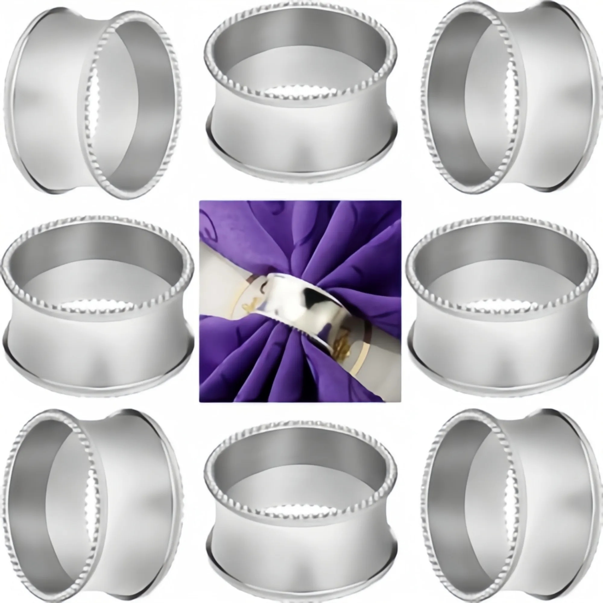 Metal Napkin Rings Table Decor Set 18